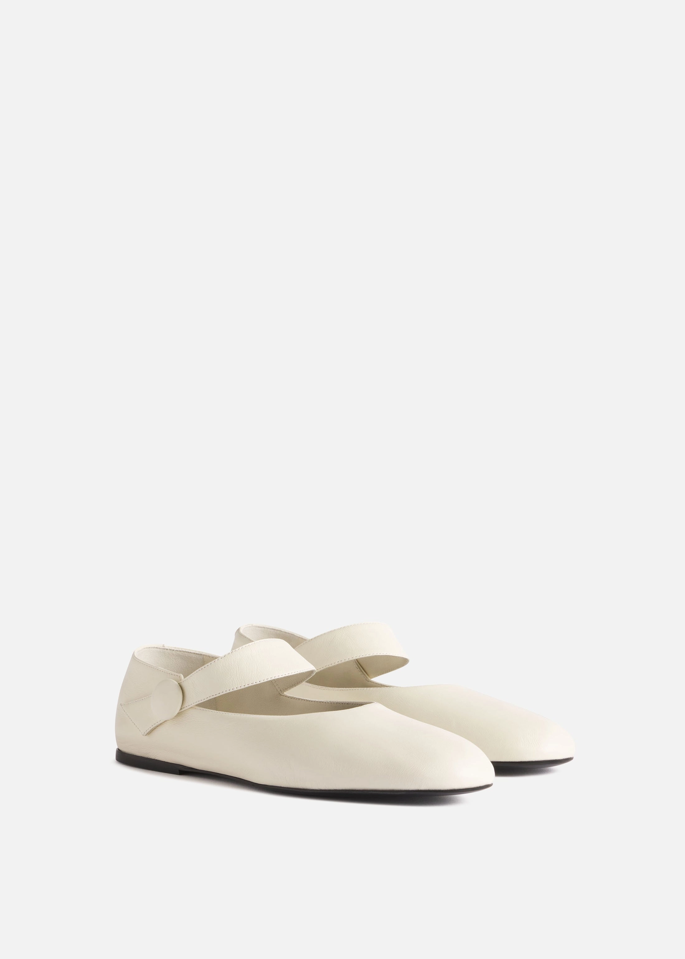 Mary Jane Ballerina Flat In Ivory Modular Wear