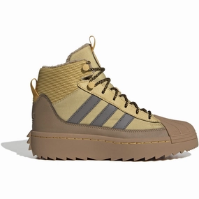 Adidas Originals Oat/Charcoal/Core Black Superstar Winter Trek J Boots Flex And Fit
