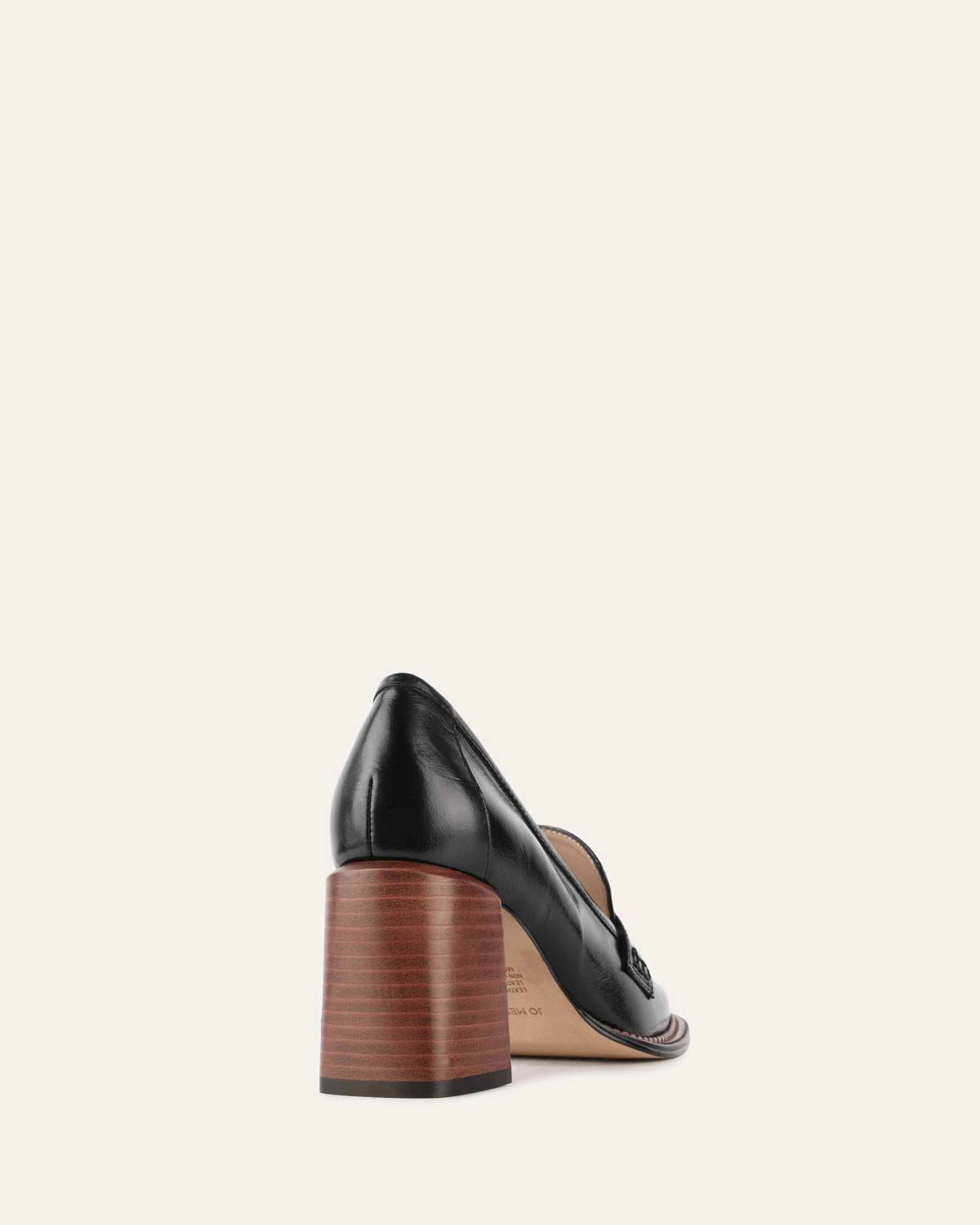 Form Meets Calm Delilah Mid Heel Loafers Black Leather