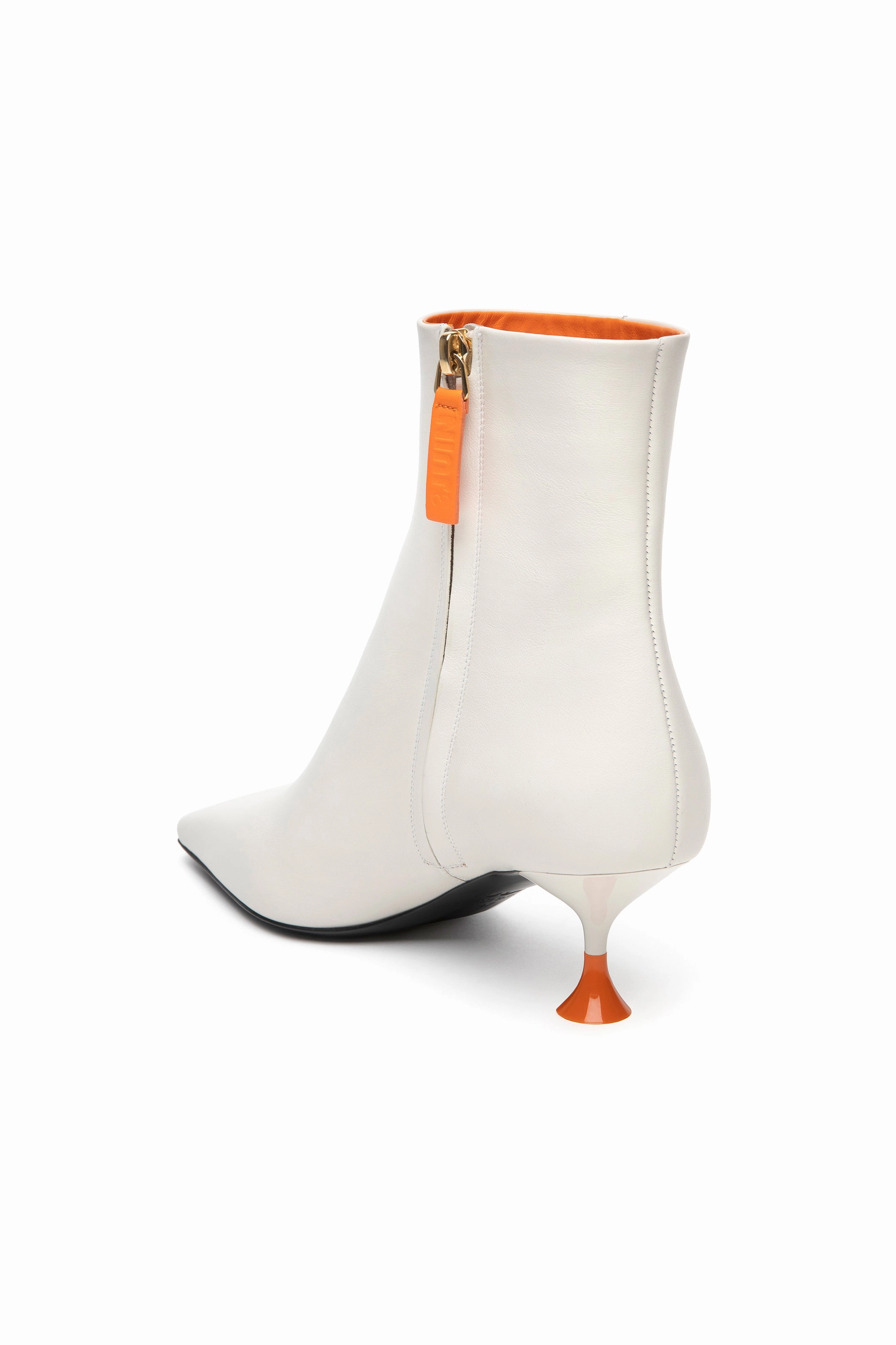 Form-Led Bee Cris Leather Bootie In Ivory