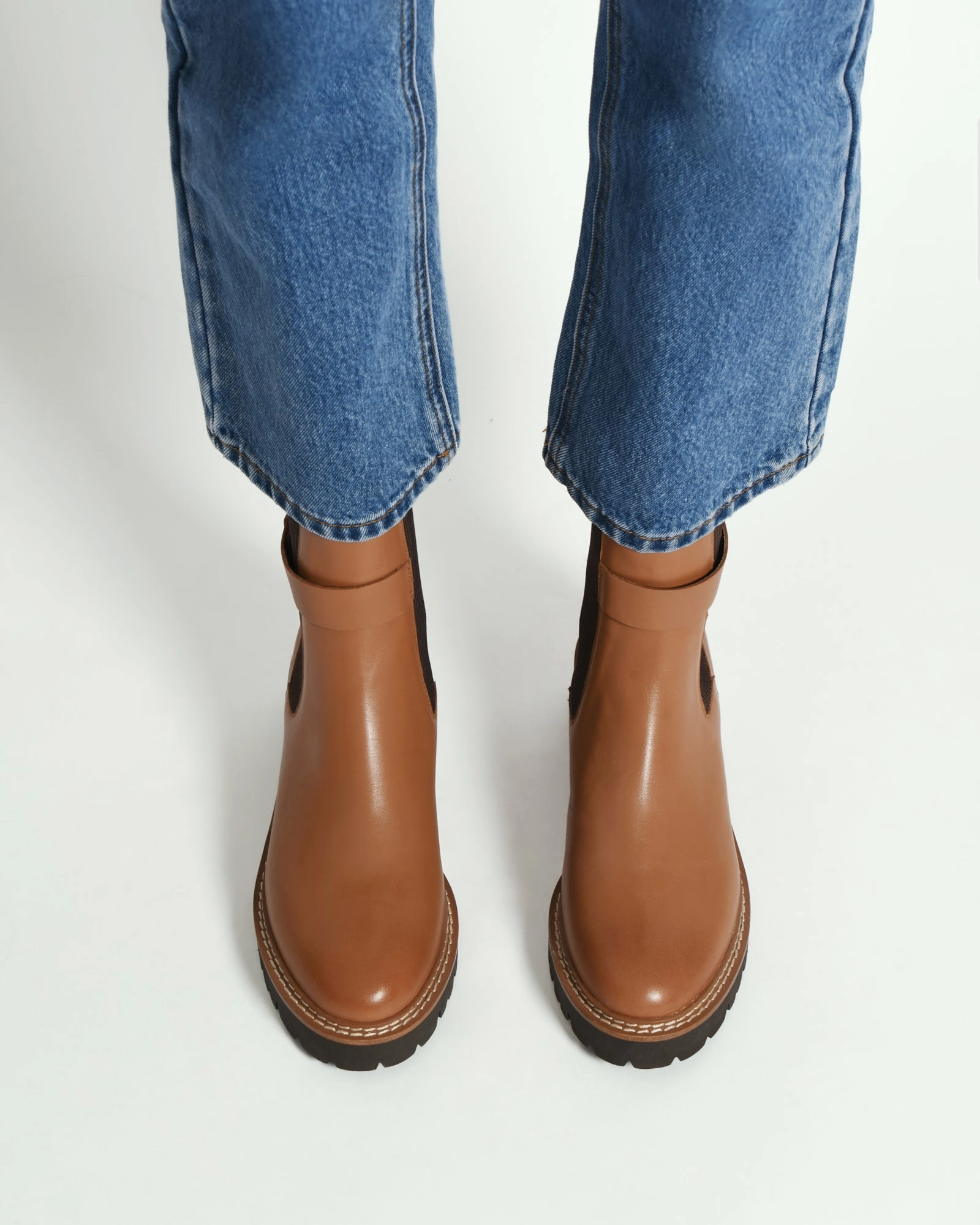 Kiko Flat Ankle Boots True Tan Leather Refined Edgewear