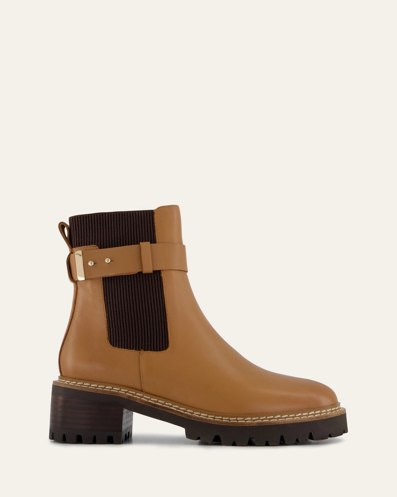 Your Next Layer Kiko Flat Ankle Boots True Tan Leather