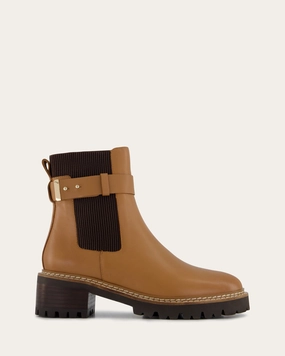 Your Next Layer Kiko Flat Ankle Boots True Tan Leather