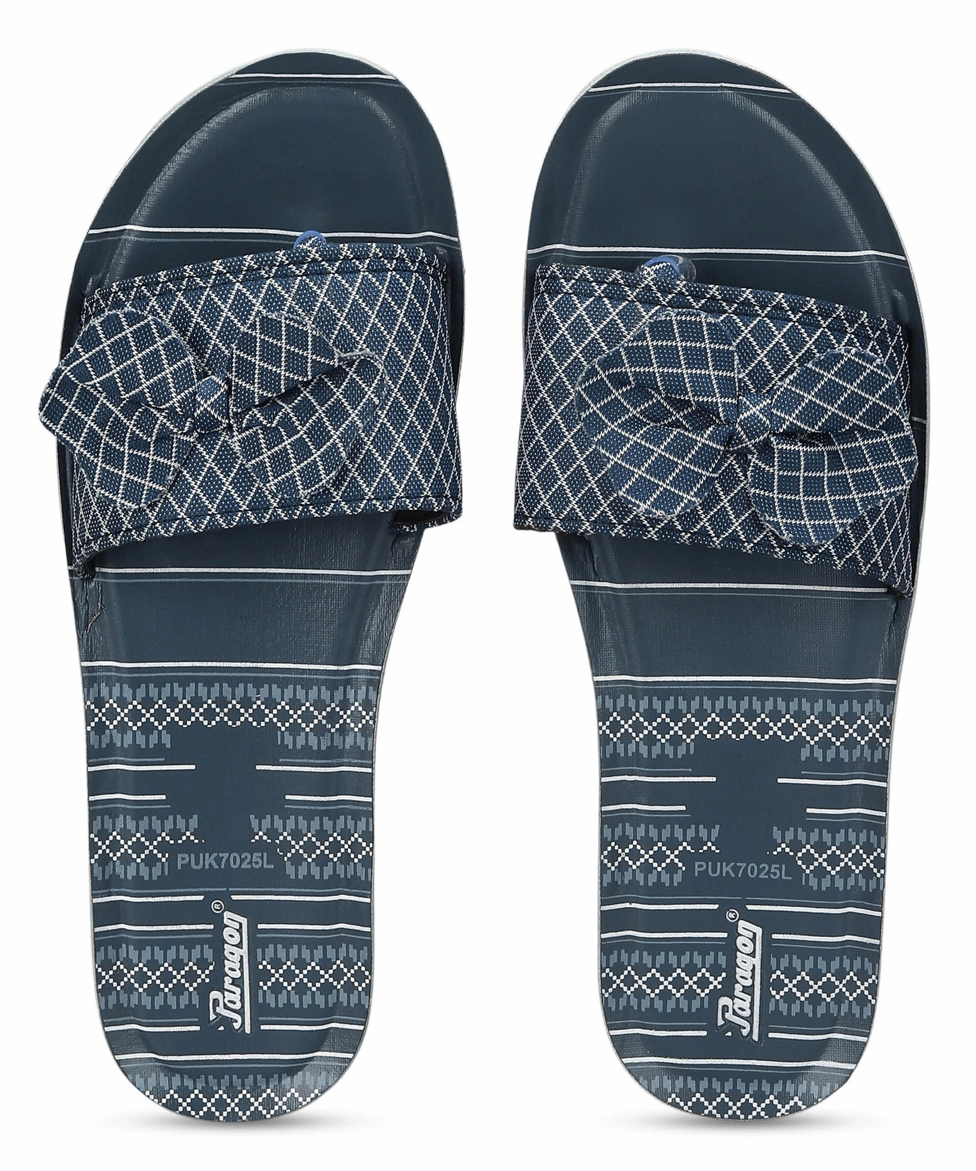 Living Flow Low-Key Bold Paragon Puk7025L Women'S Blue-Grey Sliders With Cushioned Sole For Everyday Use