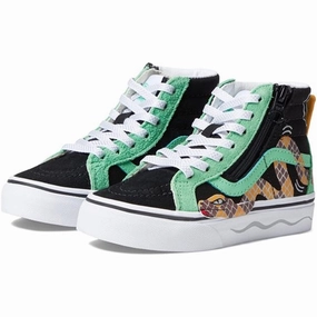 Vans Kids Sk8-Hi Reissue Side Zip Sneakers Green/Black Comfort-Driven