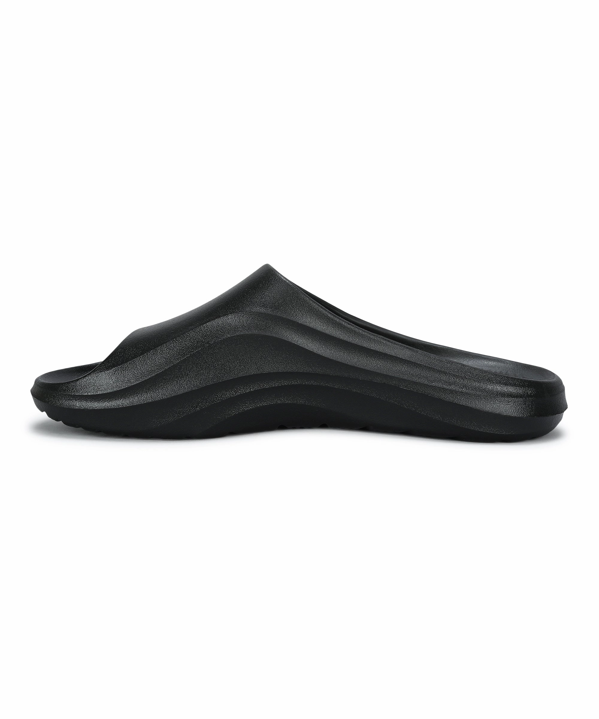 Paragon Men'S Waterproof Black Sliders With Comfortable Sole Motion In Mind