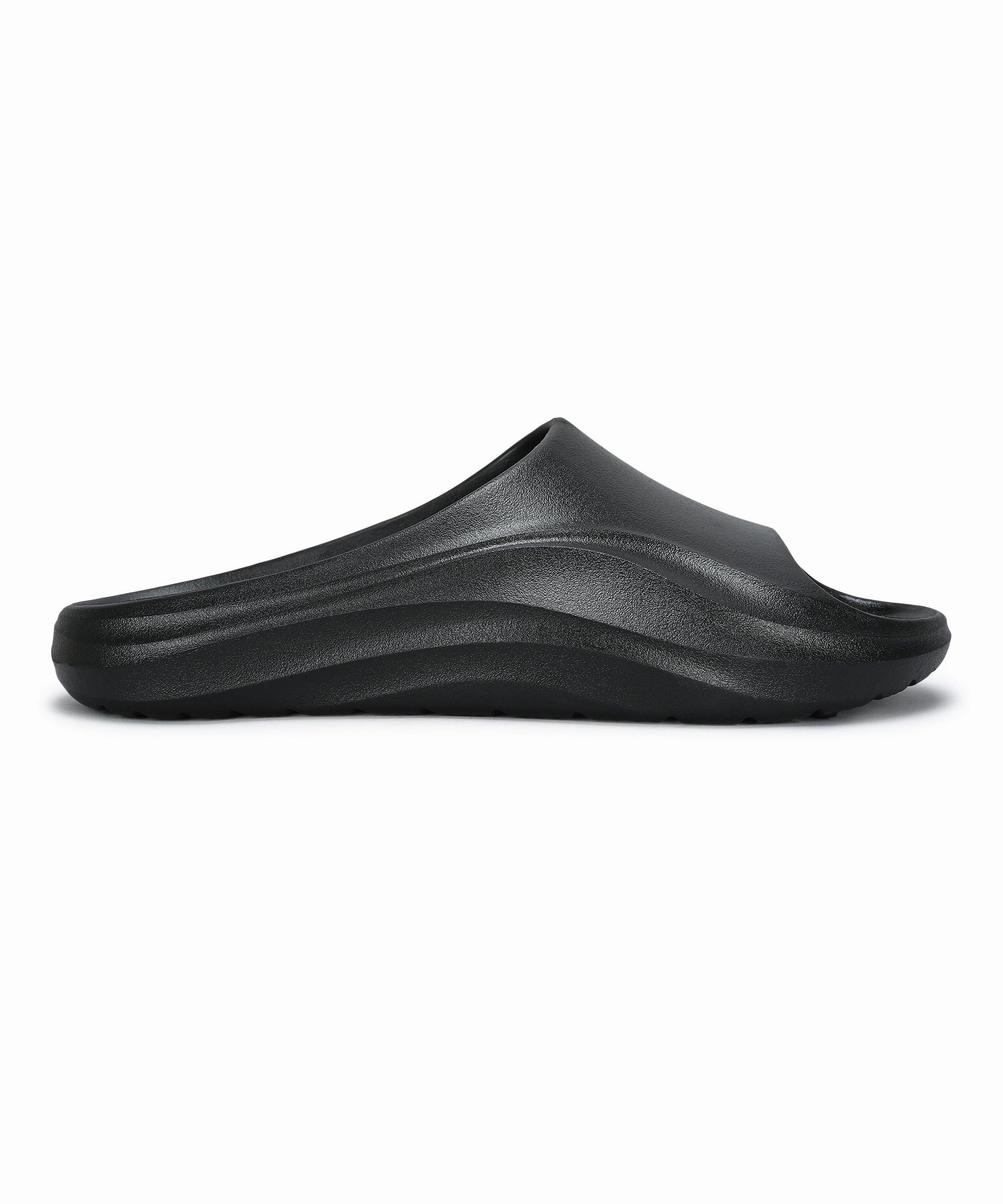 Quiet Vibe Built Around You Paragon Men'S Waterproof Black Sliders With Comfortable Sole