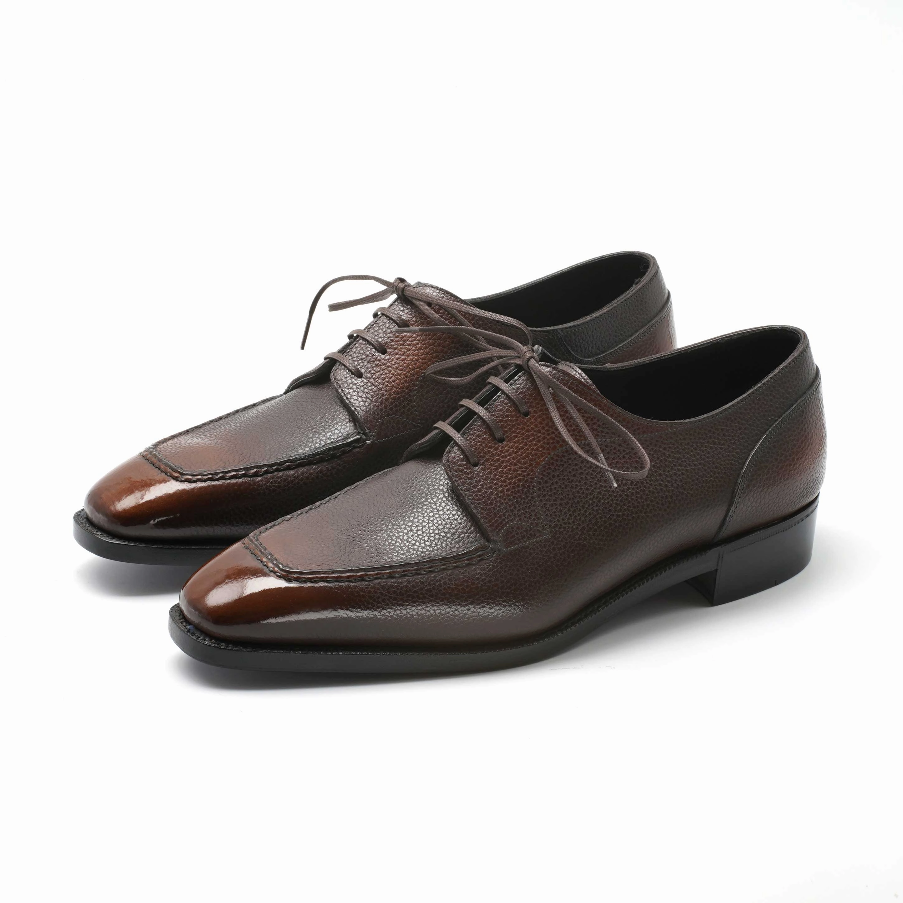 Edge-Layered Tete Moc Toe Derby - Espresso Handmade Patina