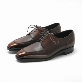 Edge-Layered Tete Moc Toe Derby - Espresso Handmade Patina