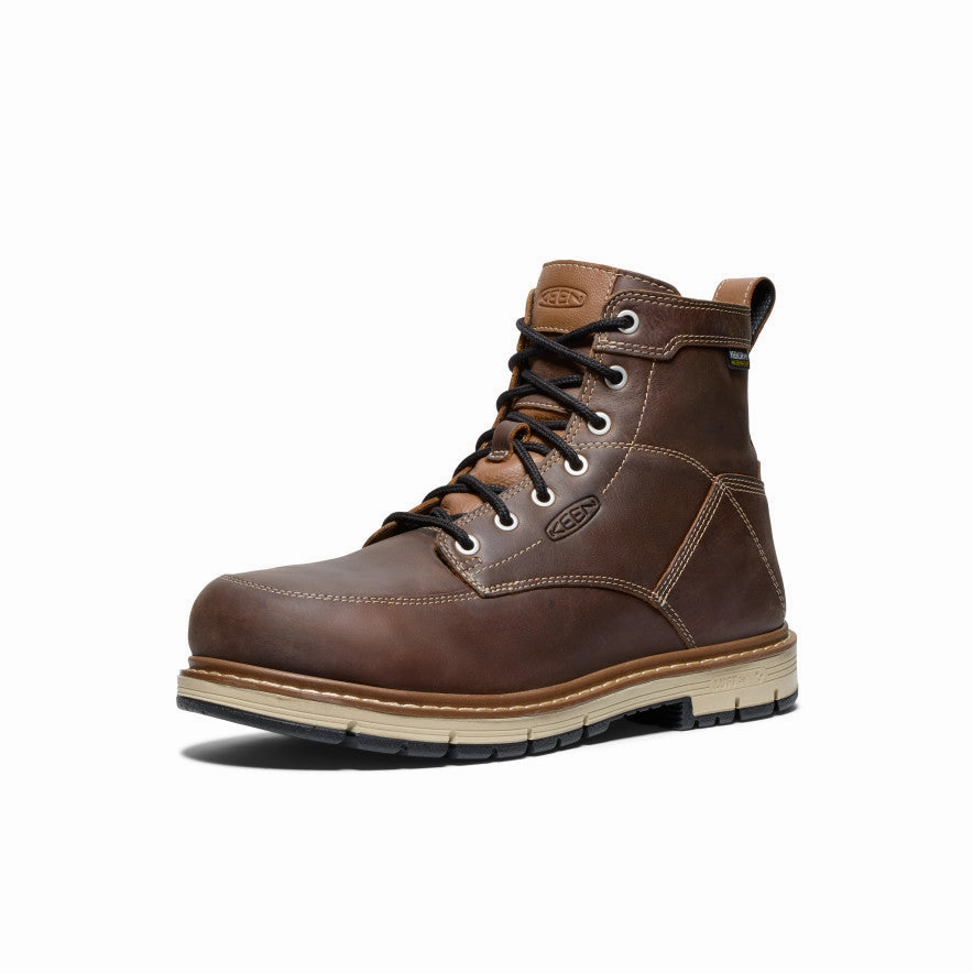 Men'S San Jose 6" Waterproof 90 Heel Boot (Aluminum Toe)  |  Bison/Black Minimal Focus Essential Drop