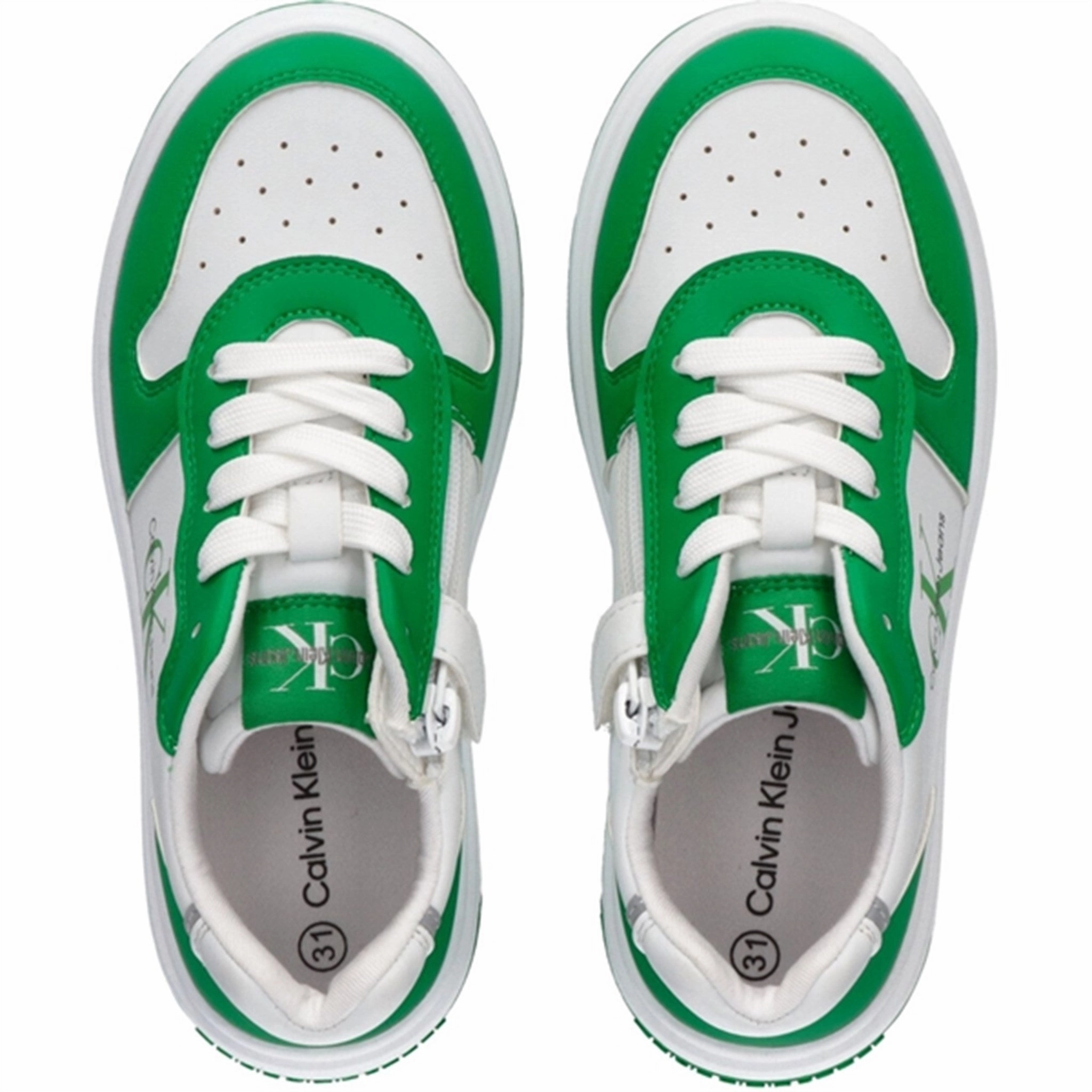 Calvin Klein Low Cut Lace-Up Sneakers Green/White Daily Expression The Feel Factor