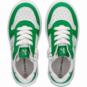 Calvin Klein Low Cut Lace-Up Sneakers Green/White Daily Expression The Feel Factor