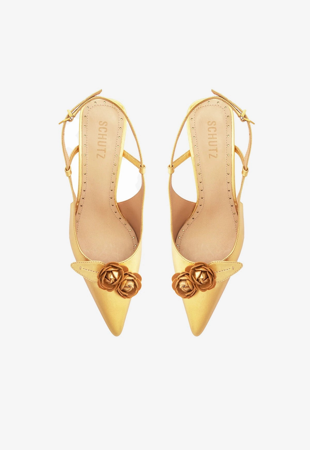 Express In Ease Streamline-Ready Alma Sling Metallic Leather Pump