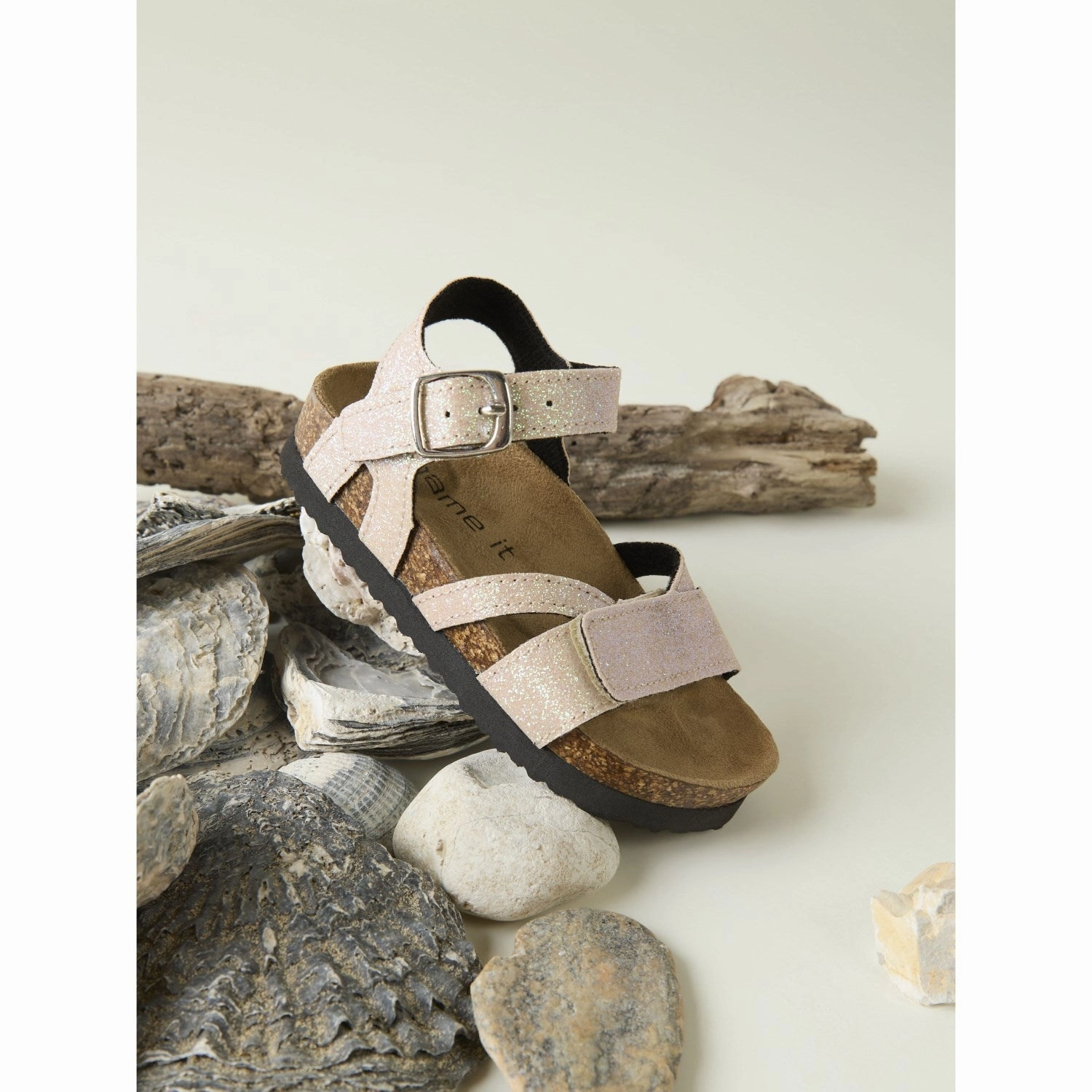 Effortless Fit Cool And Clean Name It Cloud Dancer Small Glitter Fiona Sandal