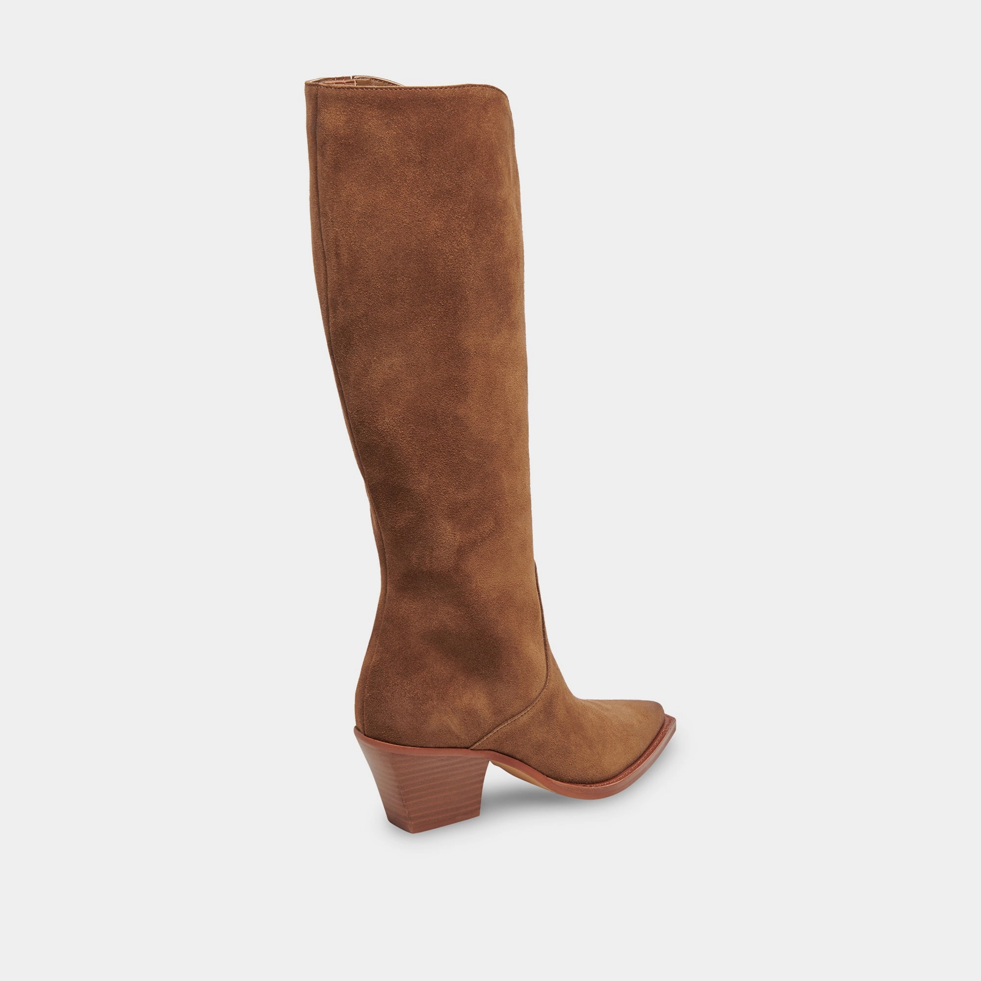 Raj Wide Calf Boots Brown Suede City-Layered