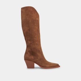 Raj Wide Calf Boots Brown Suede Urban Optimized