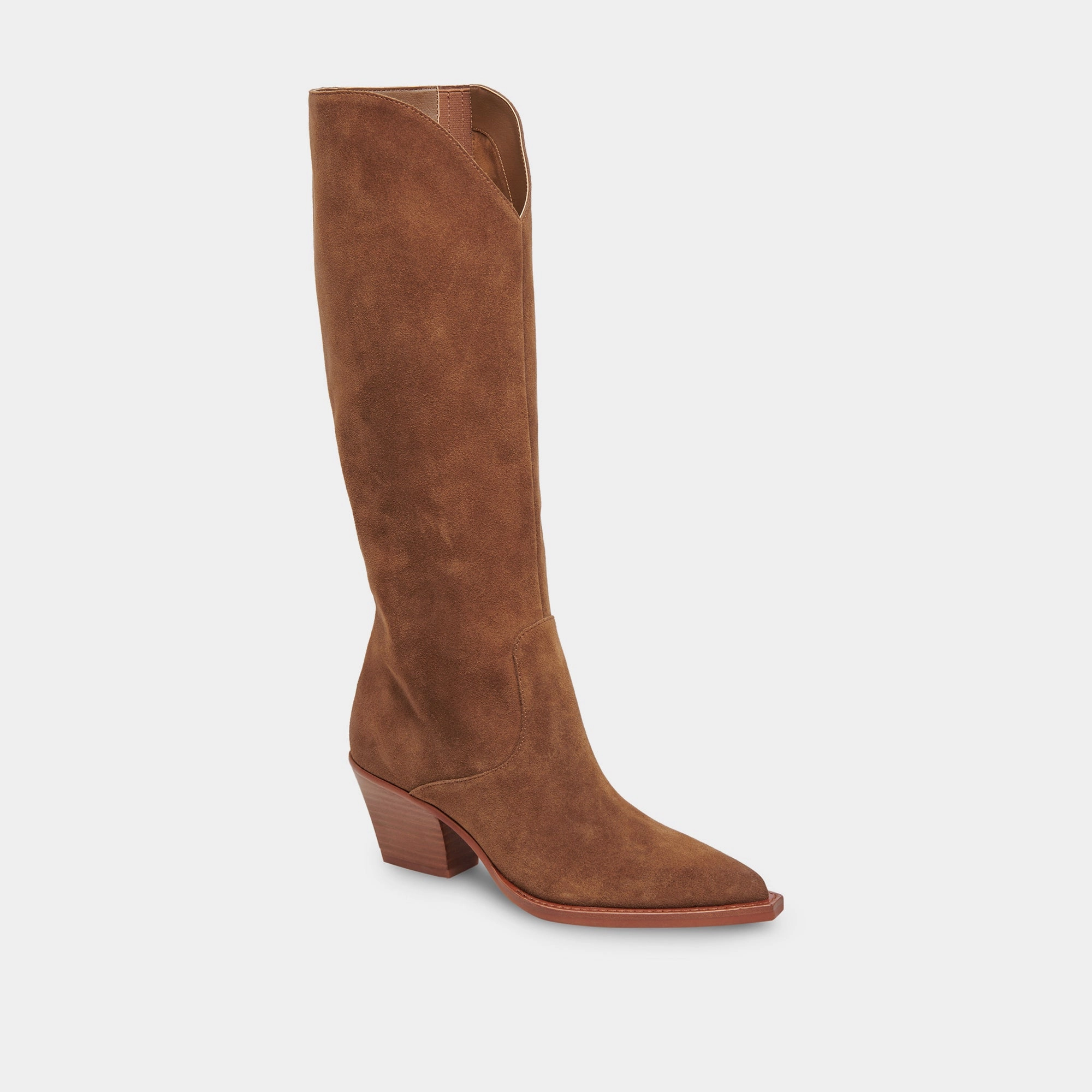 Timeless Motion Clean Forms Raj Wide Calf Boots Brown Suede