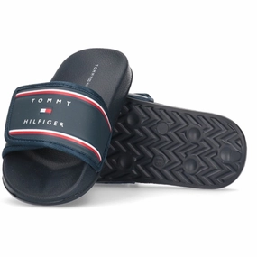 Bold Looks Tommy Hilfiger Maxi Velcro Pool Slide Blue