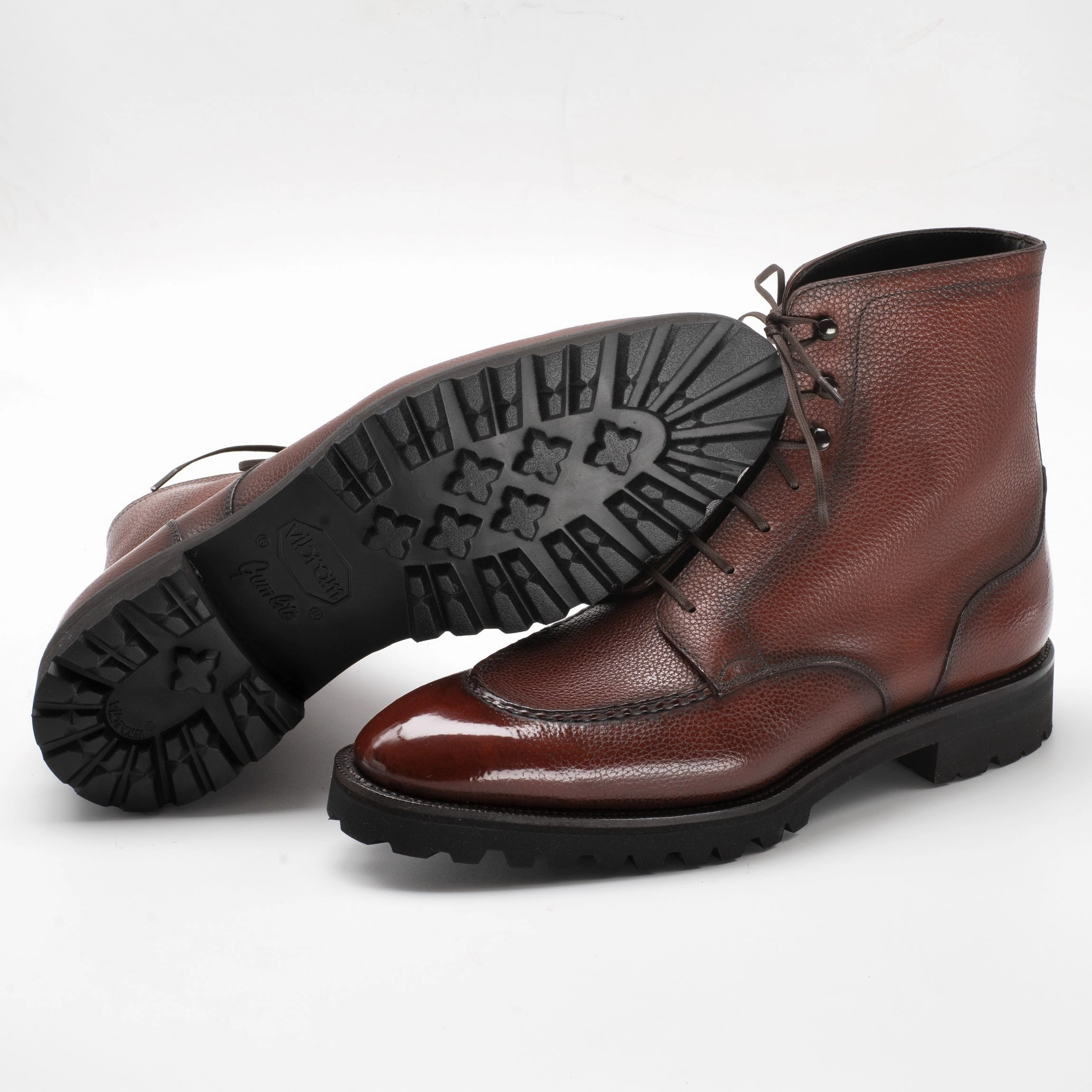 Subtle Style Gear Flowline Fashion Rembrandt U-Tip Derby Boot Mto - Bordeaux Patina