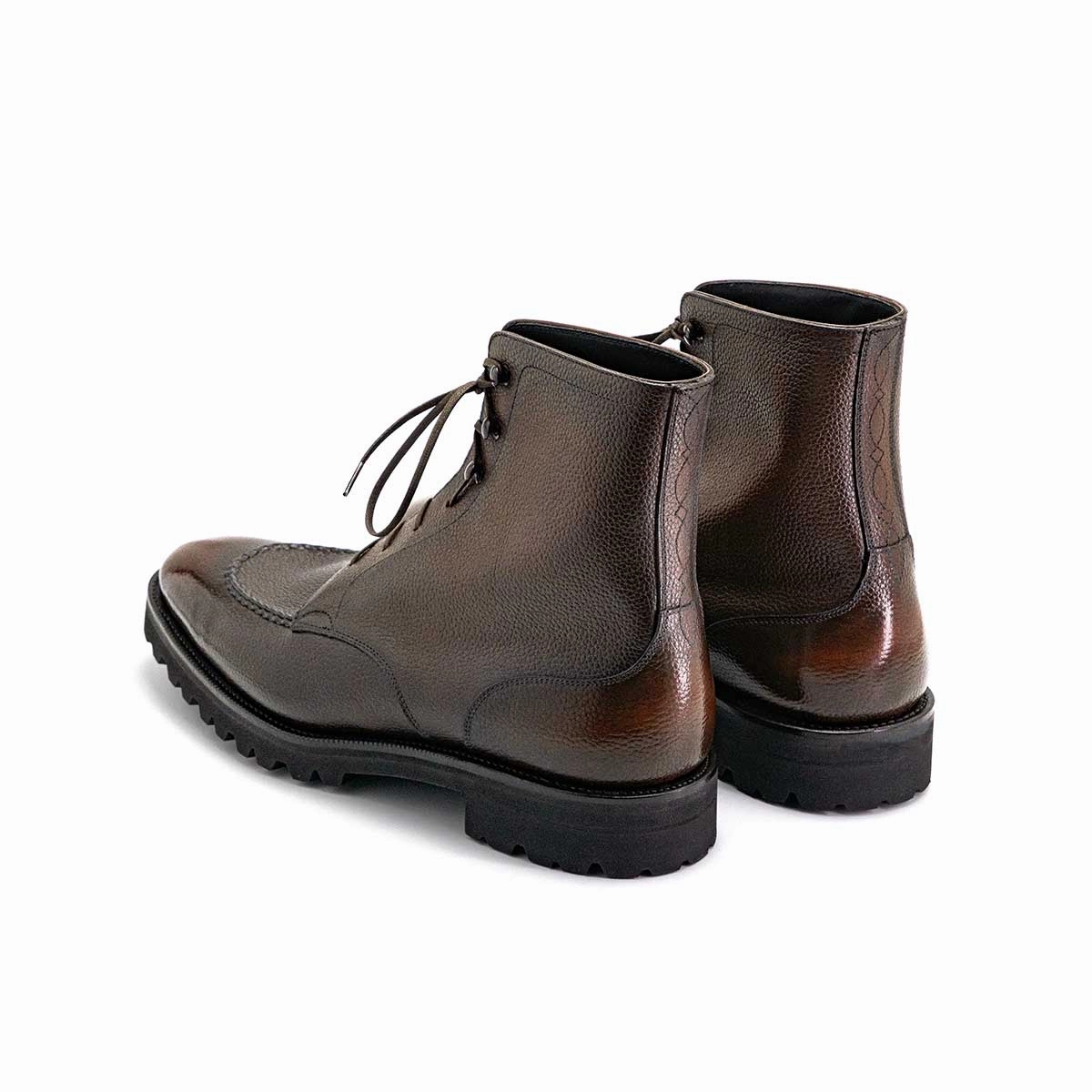 Grounded Luxury Rembrandt U-Tip Derby Boot Mto - Espresso Patina