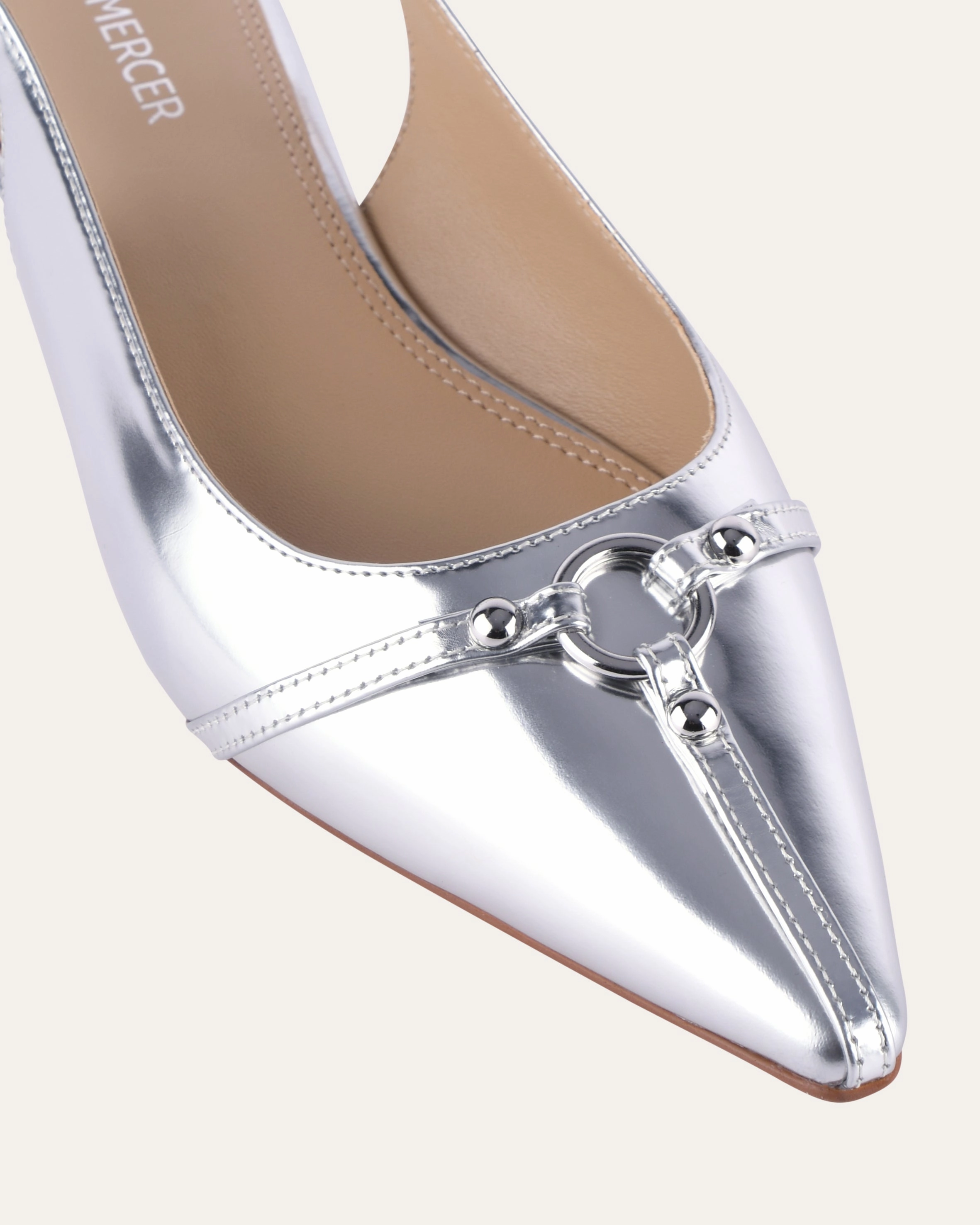 Victoria Dress Flats Silver Patent City-Layered