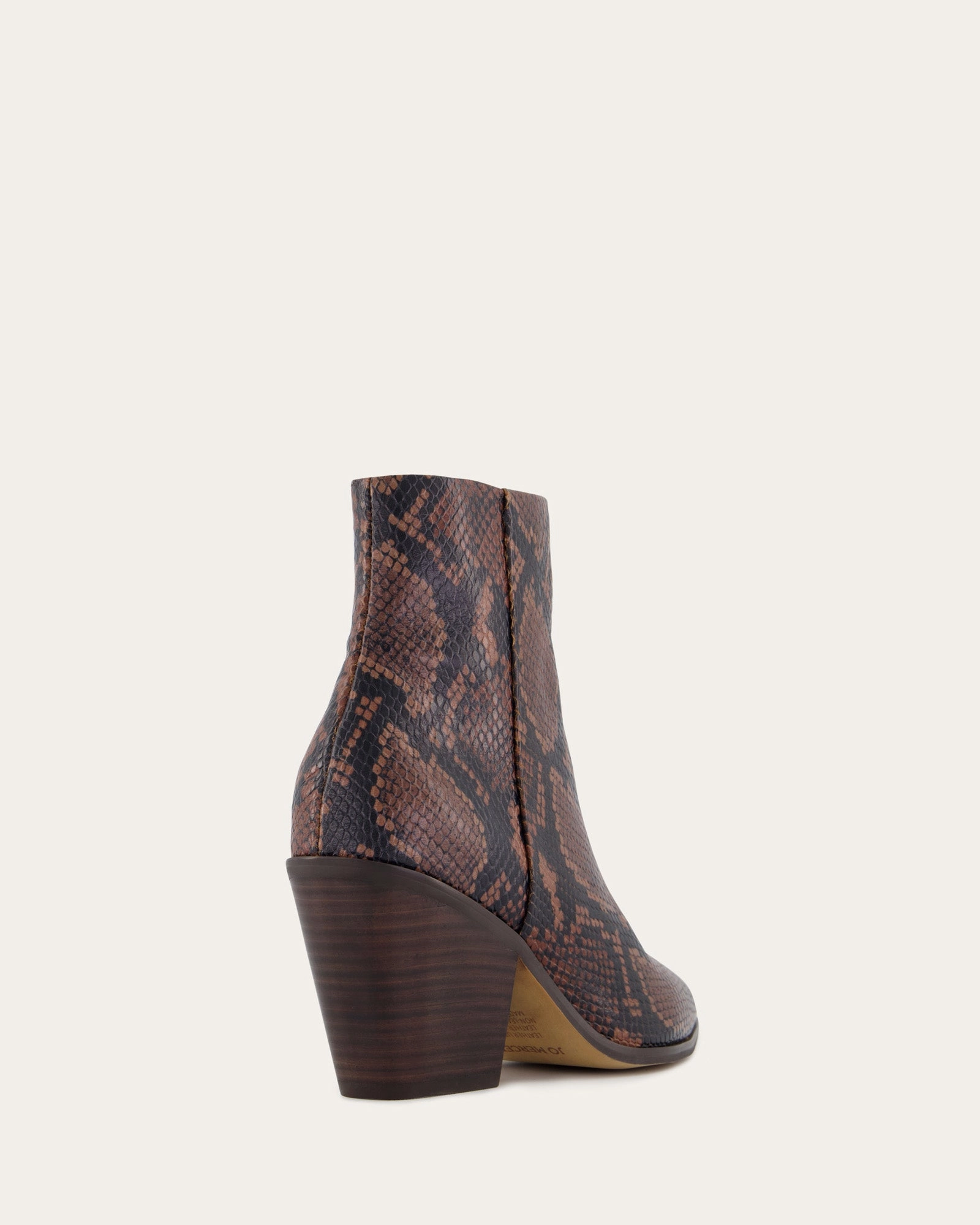 Freddie Mid Ankle Boots Dark Snake Print Leather Easy Polish