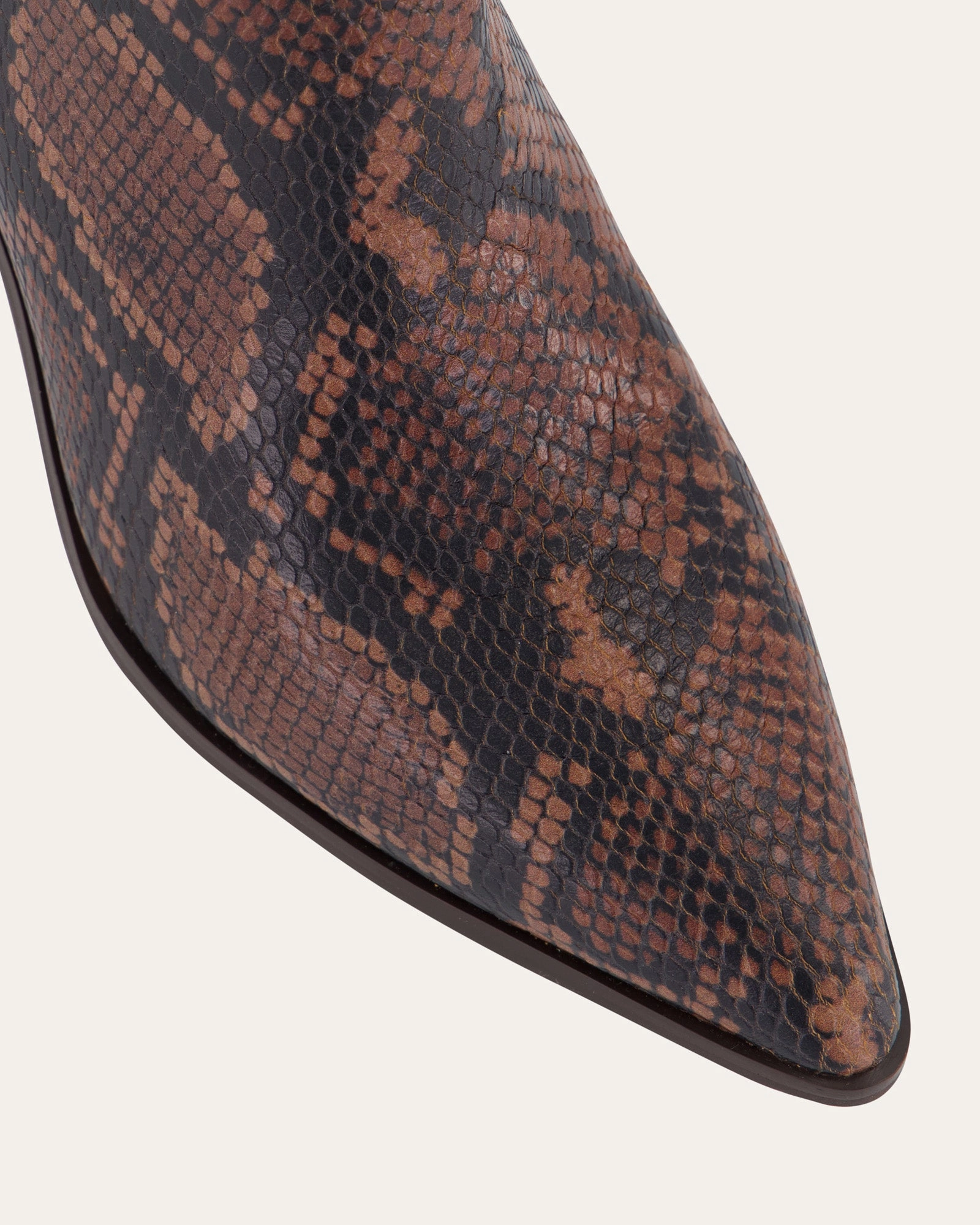 Freddie Mid Ankle Boots Dark Snake Print Leather Versatile Future