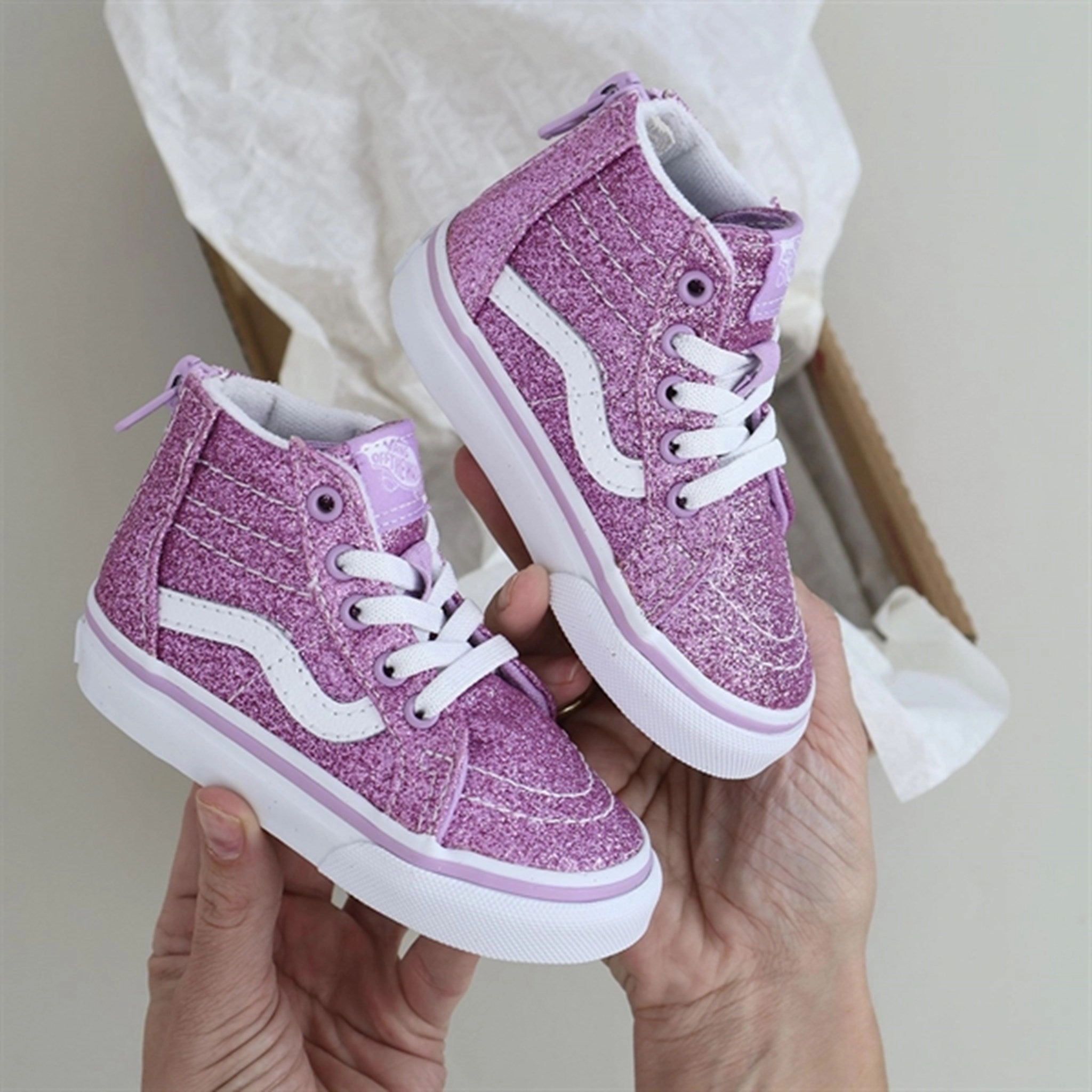 Vans Td Sk8-Hi Zip Glitter Lilac Sneakers Clean-Motion System Layer Logic
