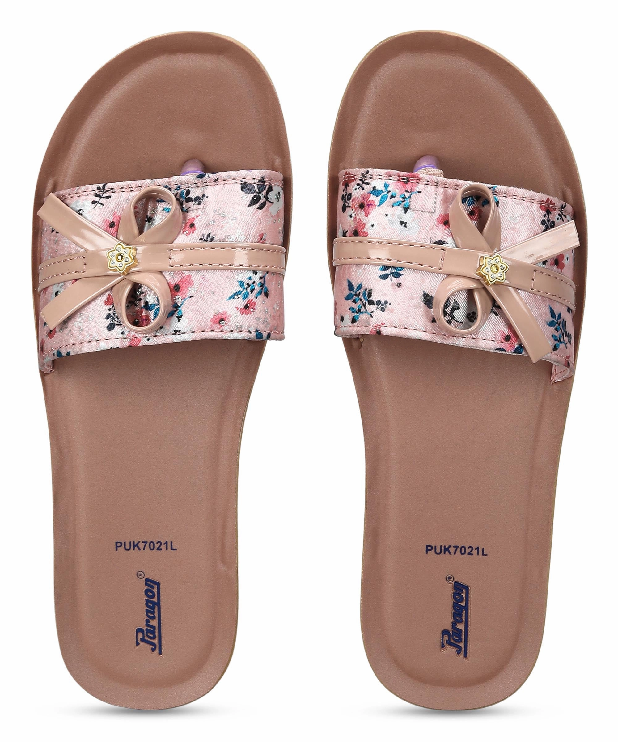 Streamlined Pieces Movement Layers Paragon Puk7021L Women'S Peach Sliders With Cushioned Sole For Everyday Use