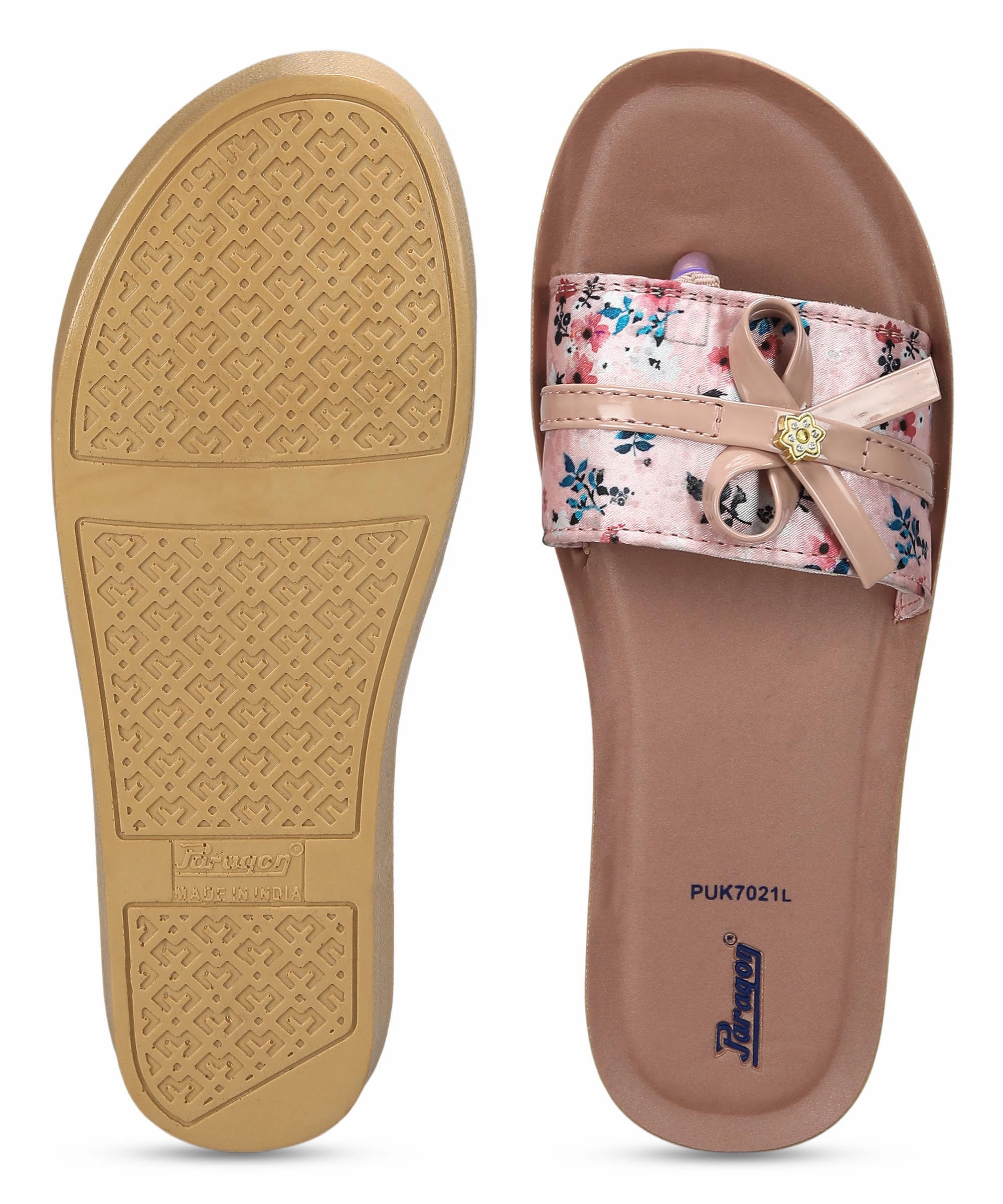 Paragon Puk7021L Women'S Peach Sliders With Cushioned Sole For Everyday Use Form And Function Street-Ready