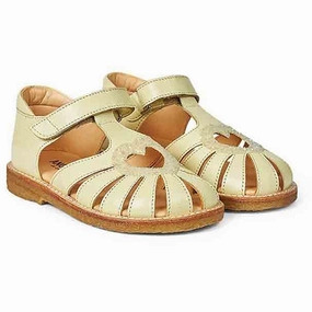 Angulus Hjerte Sandal W. Velcro Light Yellow/Light Yellow Glitter Cool Motion Versatile Drop
