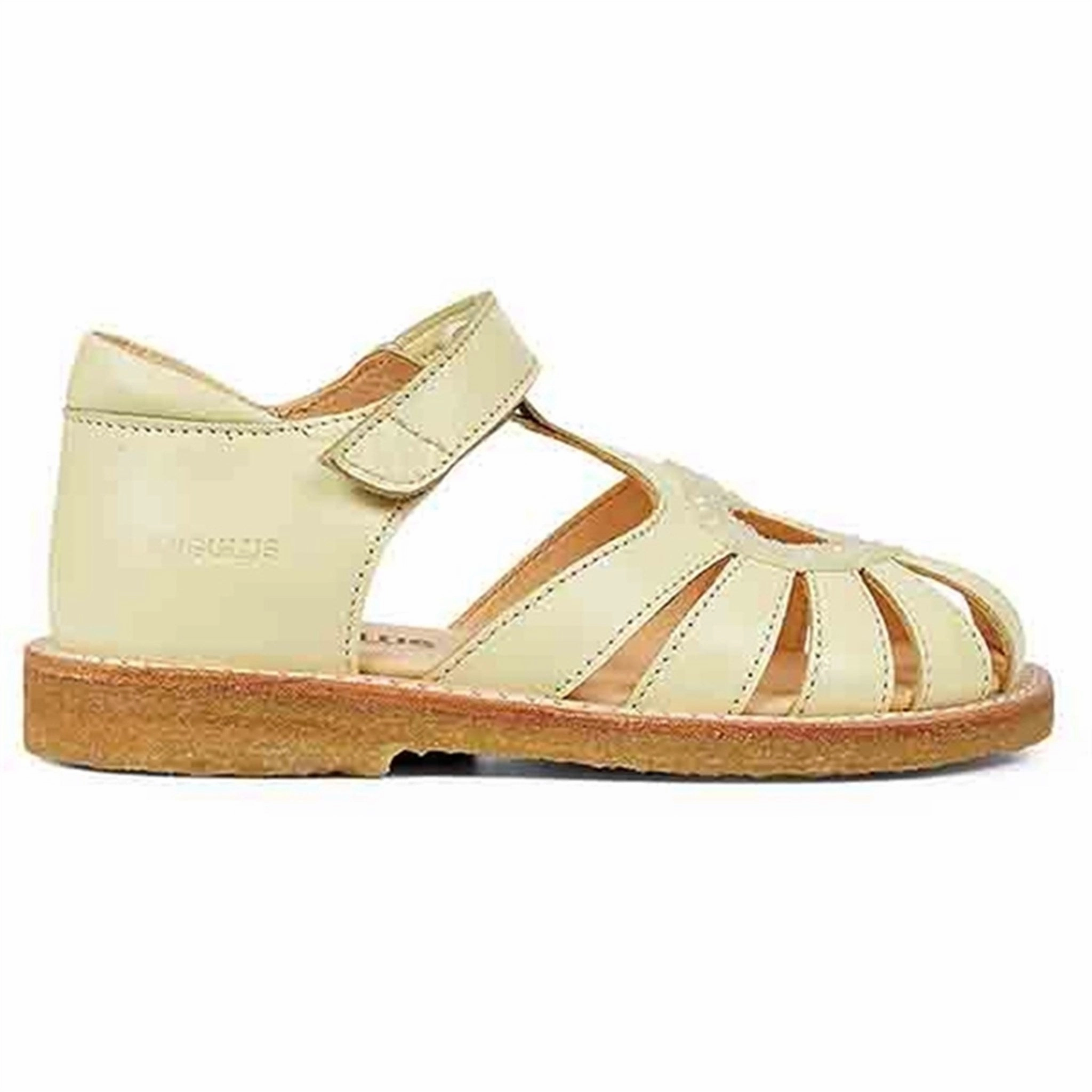 Angulus Hjerte Sandal W. Velcro Light Yellow/Light Yellow Glitter Sleek Routine Soft Impact