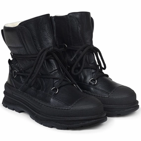 Angulus Tex Boots W Tie And Zipper Black Essential Structure Bold Form