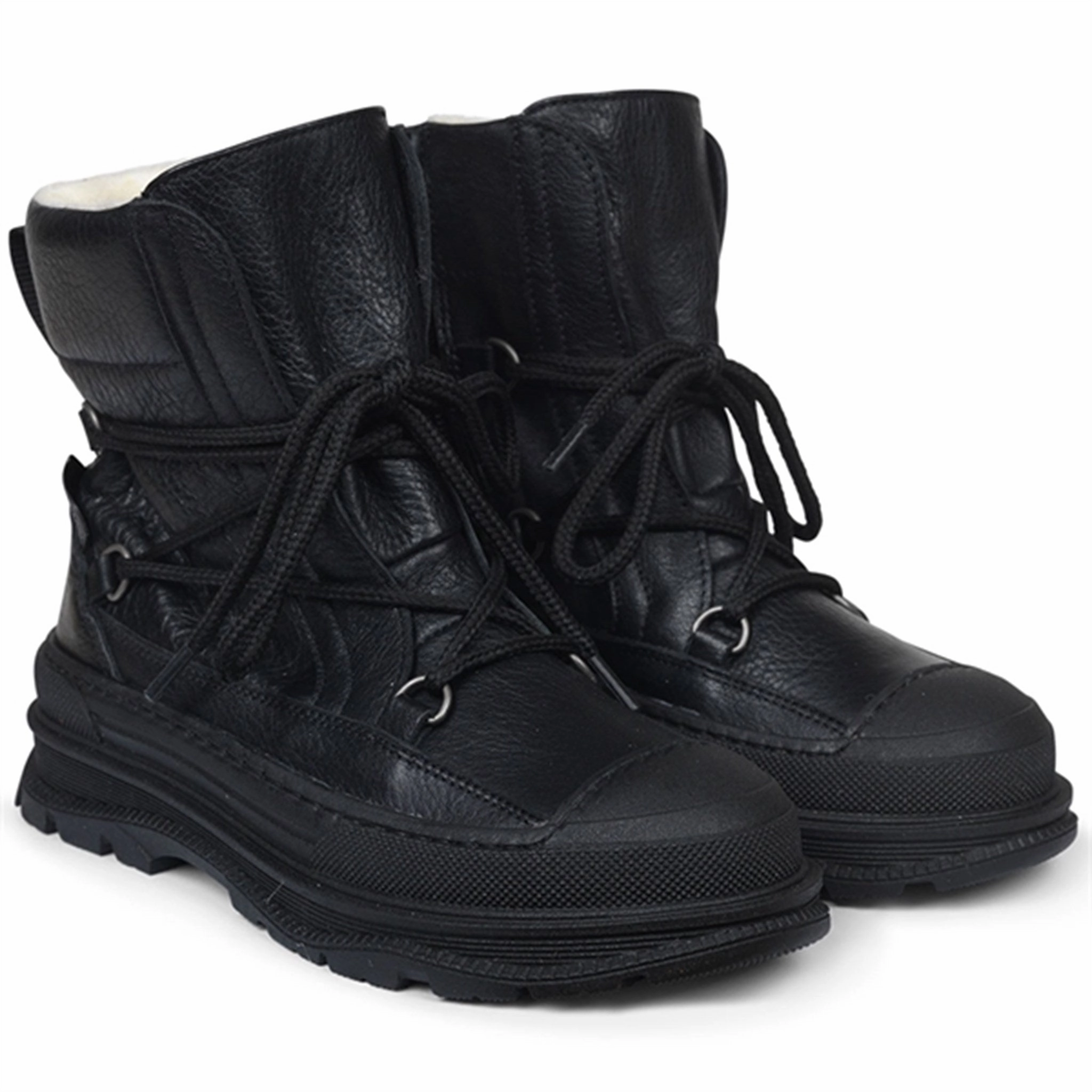 Angulus Tex Boots W Tie And Zipper Black Essential Structure Bold Form
