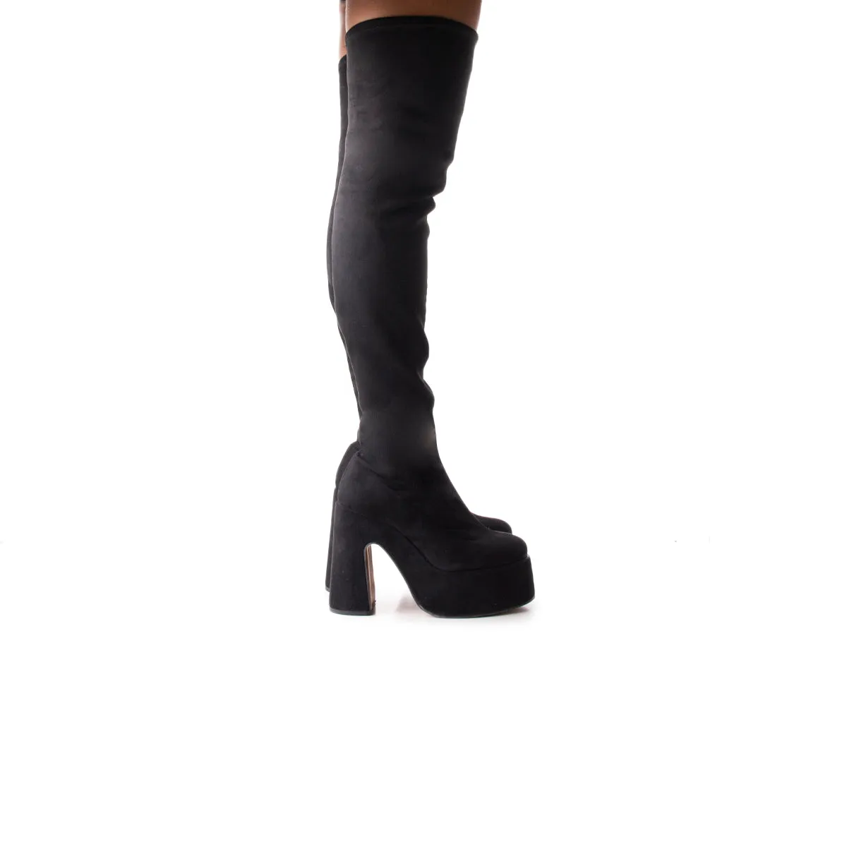 Finesse Black Suede Stretch Comfort-Driven