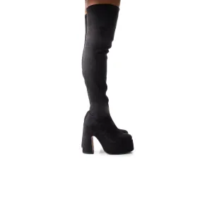 Finesse Black Suede Stretch Comfort-Driven