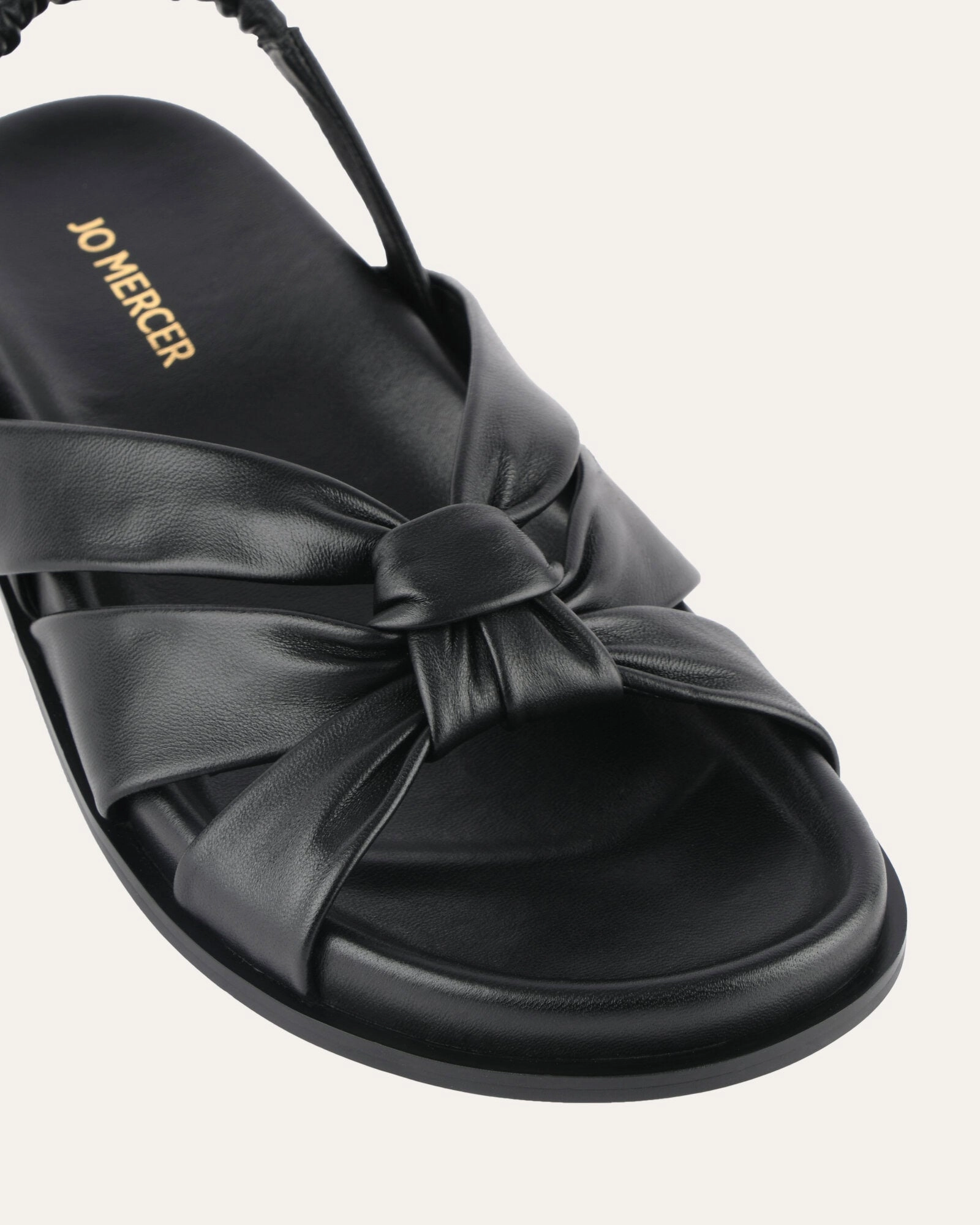 Vincent Flat Sandals Black Leather Style Without Noise Engineered Simplicity