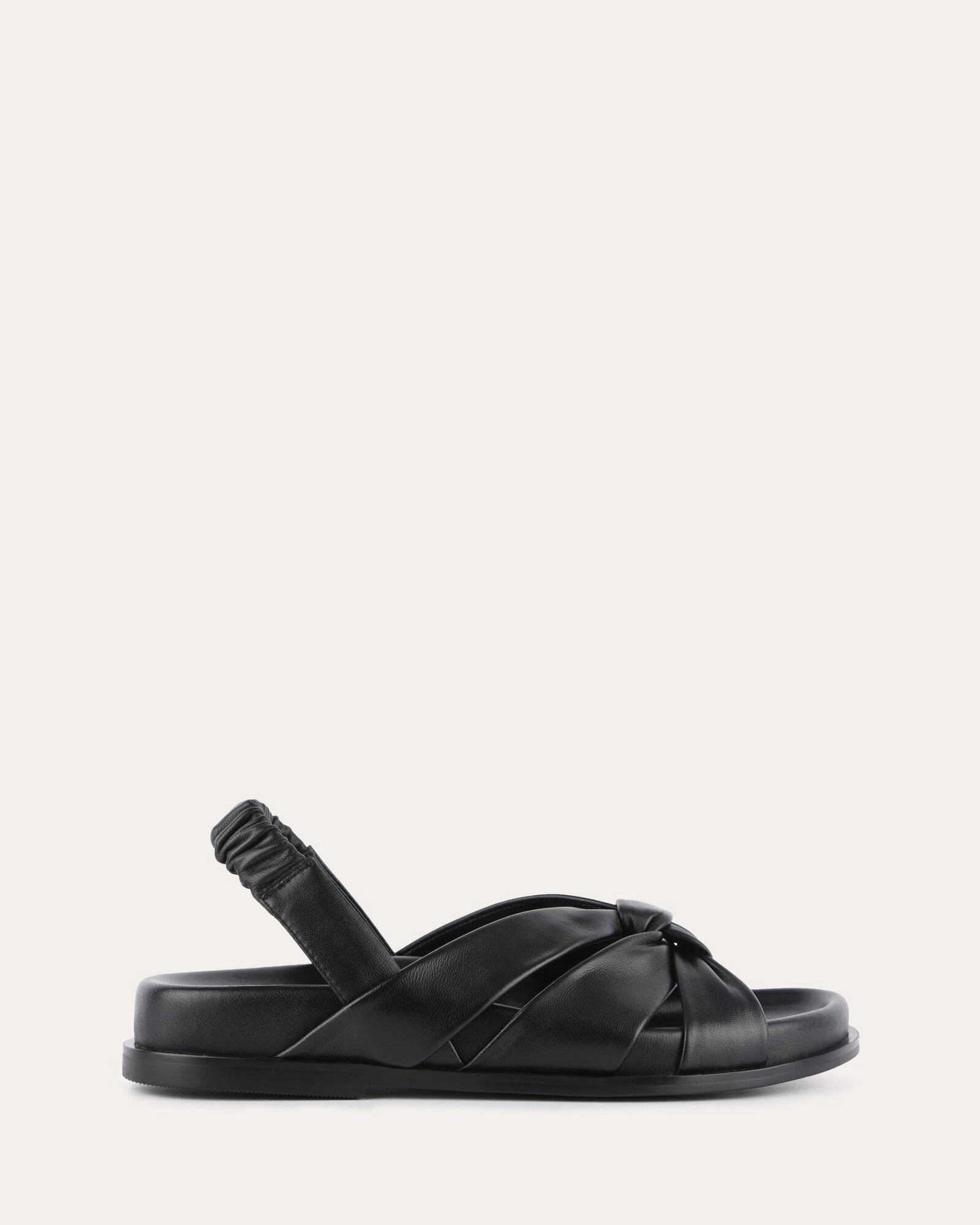 Vincent Flat Sandals Black Leather Sleek Essentials Express Yourself