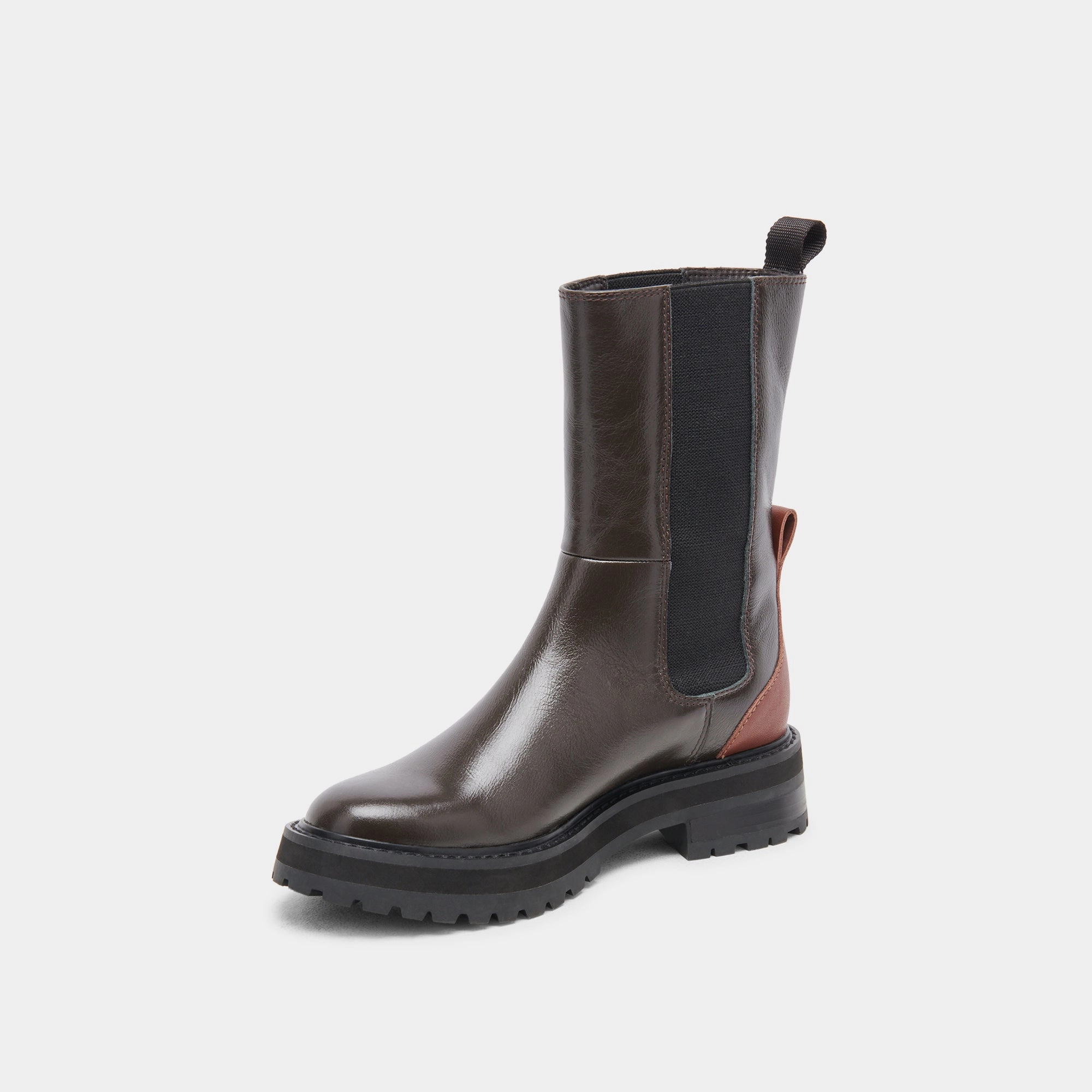 Rich H2O Boots Brown Multi Crinkle Patent City State Style Built In