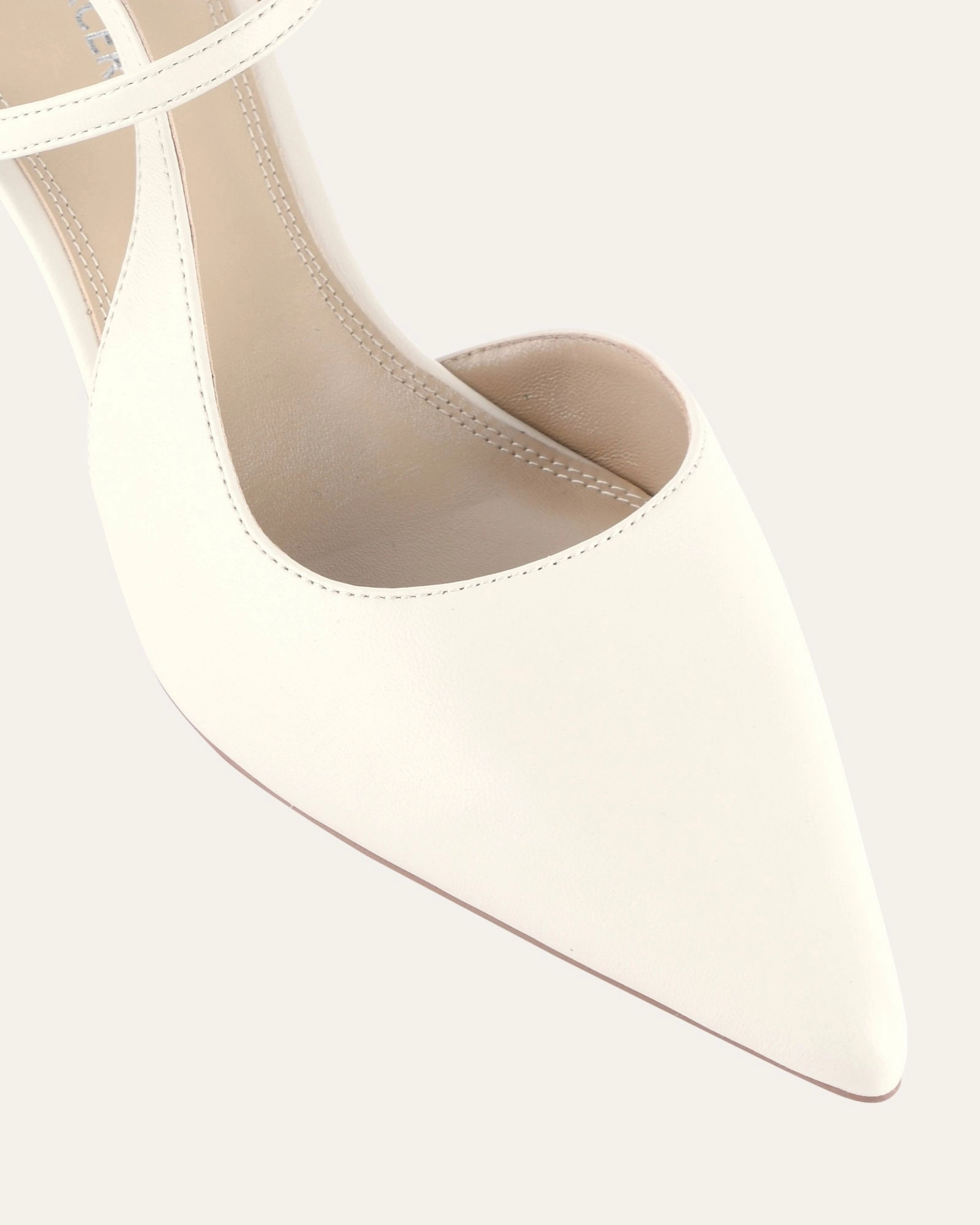 Ricki Mid Heels Off White Leather Go-Gear