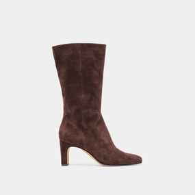 Modern Build Rhythmic Comfort Riggs Boots Mahogany Suede