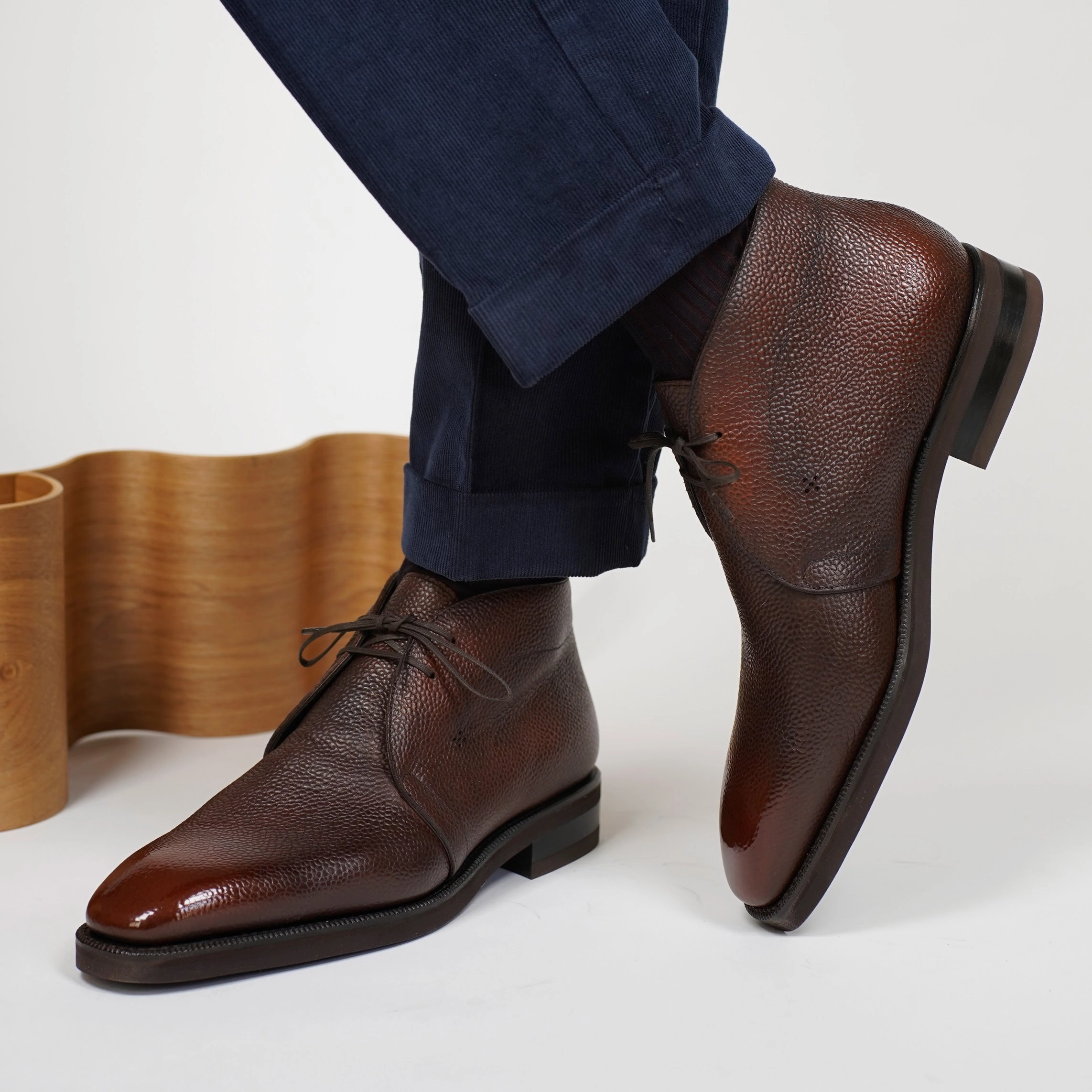 Robert Chukka Boot - Espresso Handmade Patina Feel The Flow Style Without Noise