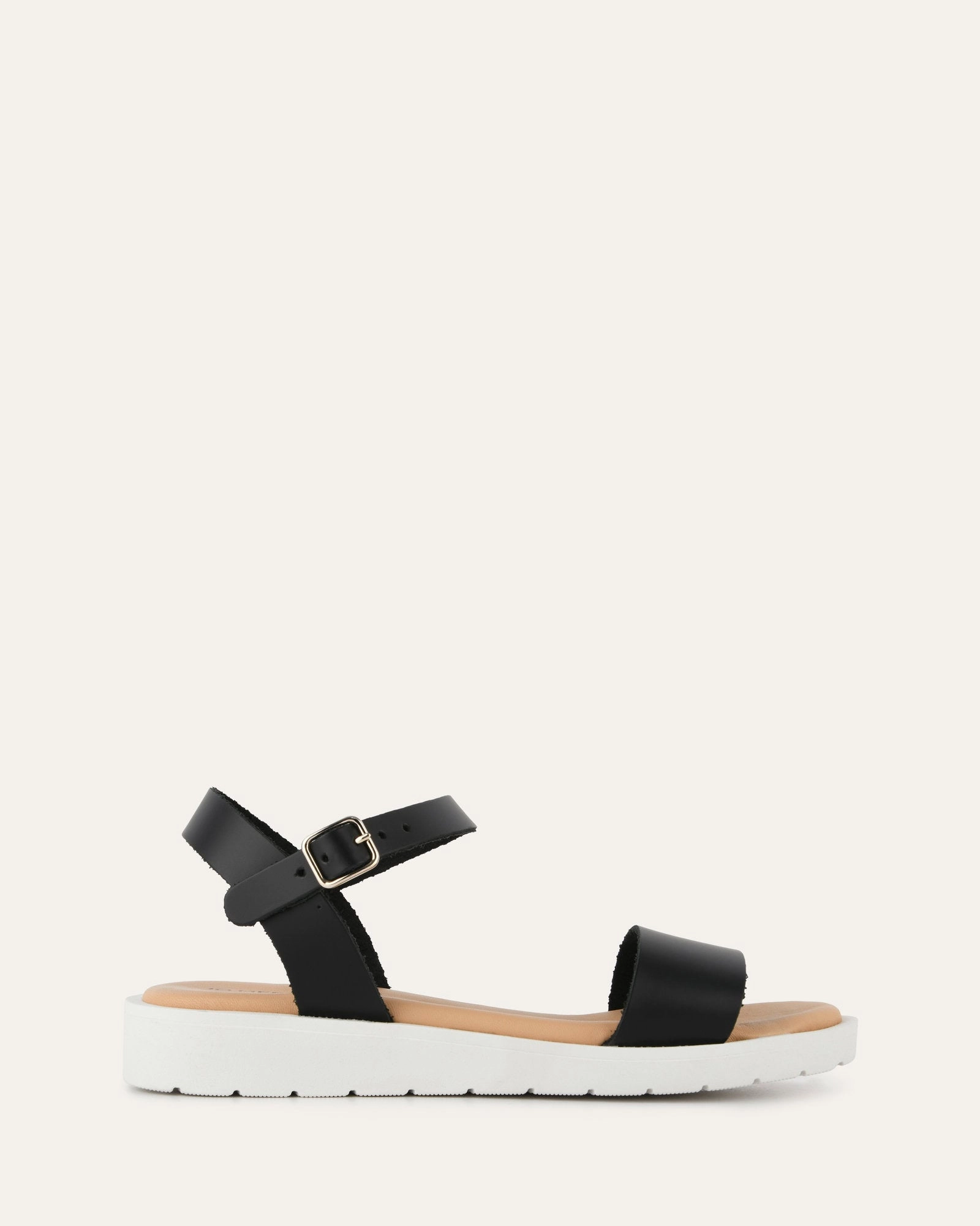 Ease In Motionwear Robin Flat Sandals Black Leather