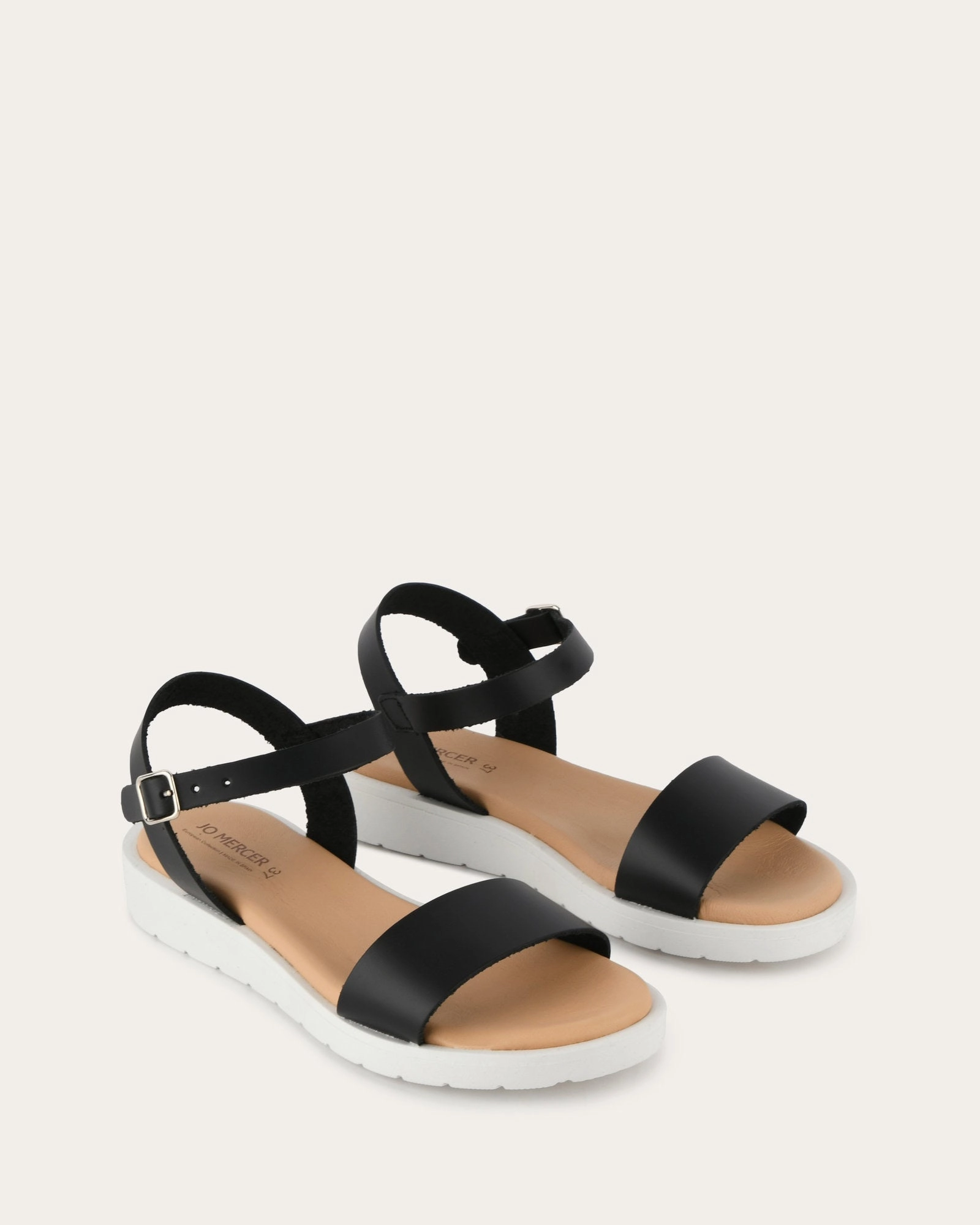 Robin Flat Sandals Black Leather Urban Core Seasonless Drop