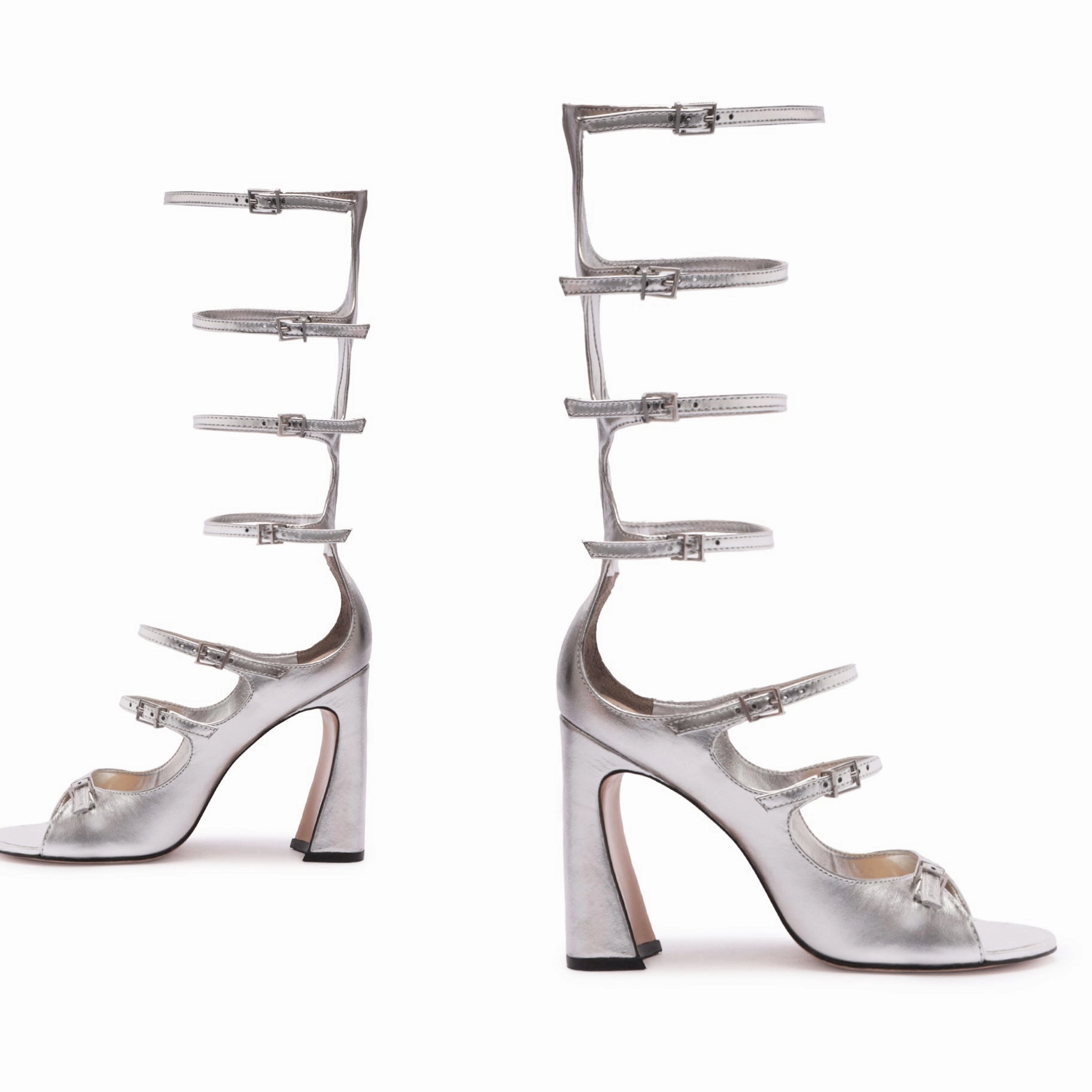 City-Ready Wear Roman Up Metallic Leather Sandal
