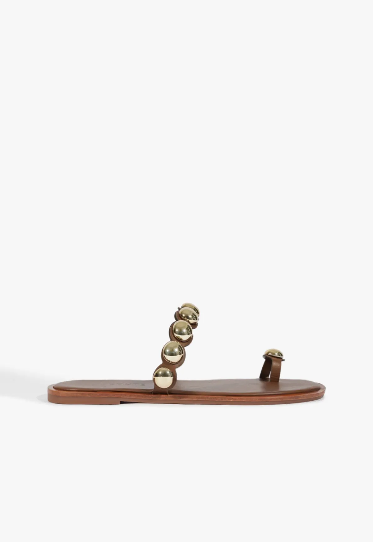 Bold Form Romy Brown Leather Flat Sandal