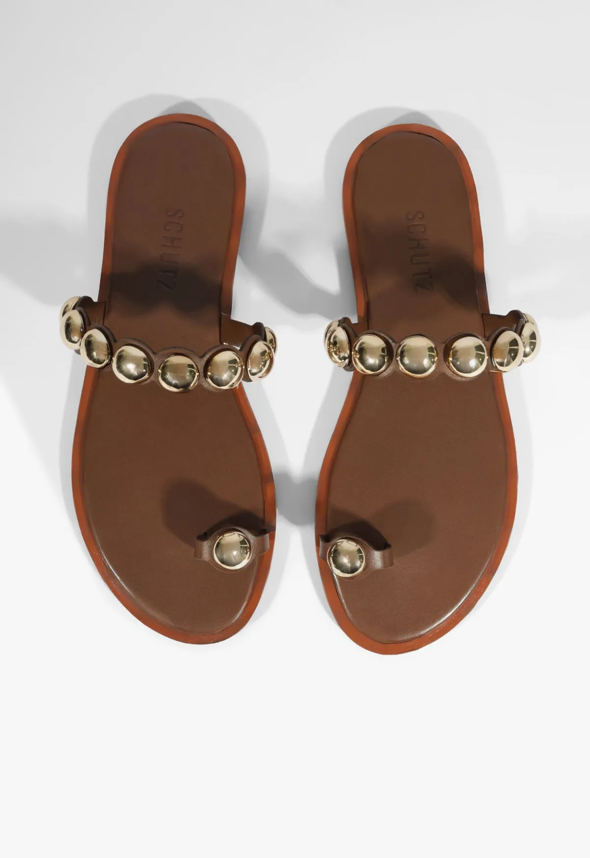 Future-Ready Looks Romy Brown Leather Flat Sandal
