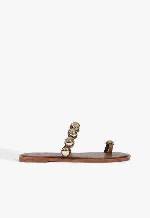 Bold Form Romy Brown Leather Flat Sandal