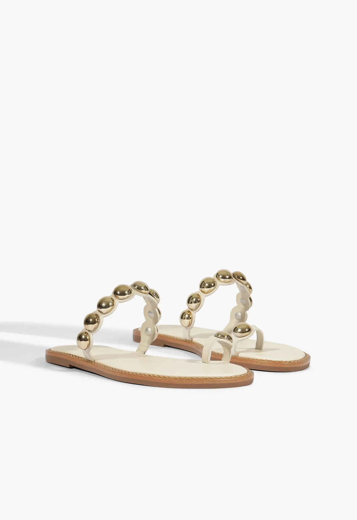 Life In Layers Romy White Leather Flat Sandal