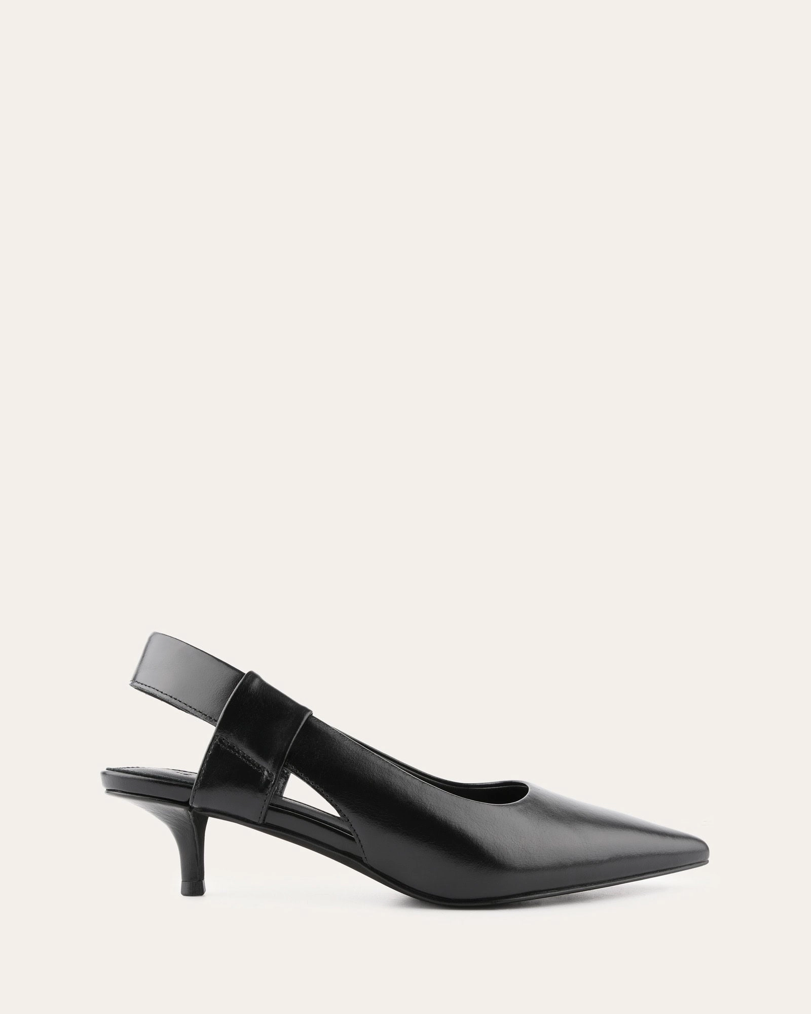 Rosa Low Heels Black Leather Bold Minimal City-Layered